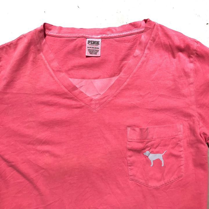 Pink × Victoria's Secret PINK Victoria Secret T shirt Tee. Hot coral color with dog Size S / US 4 / IT 40 - 2 Thumbnail