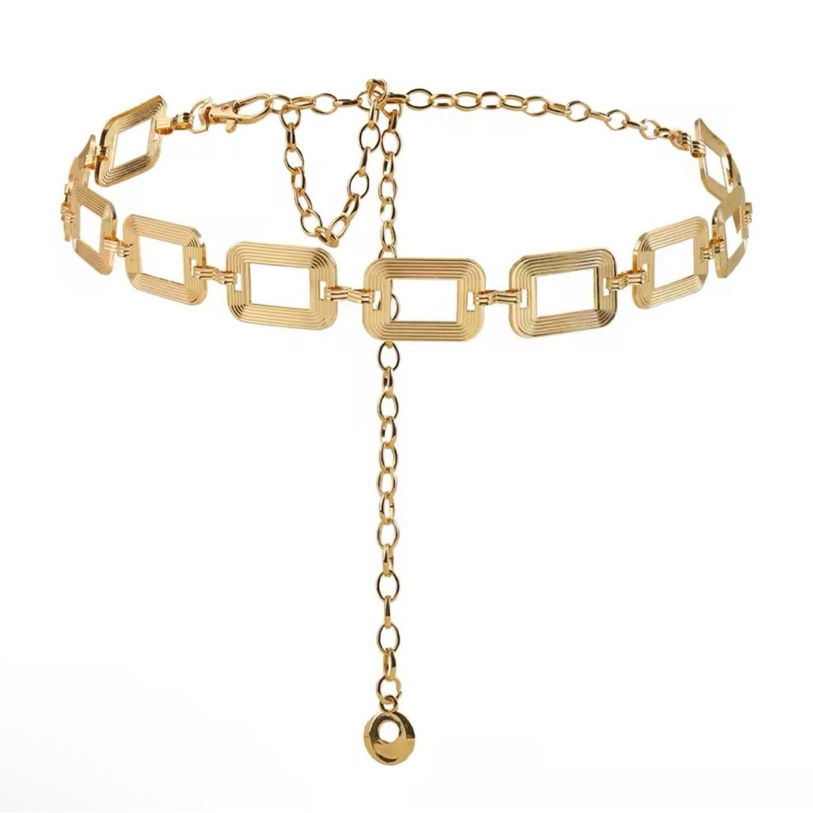 Other cute chain hollow simple square belt buckle chain belt Size ONE SIZE - 8 Thumbnail