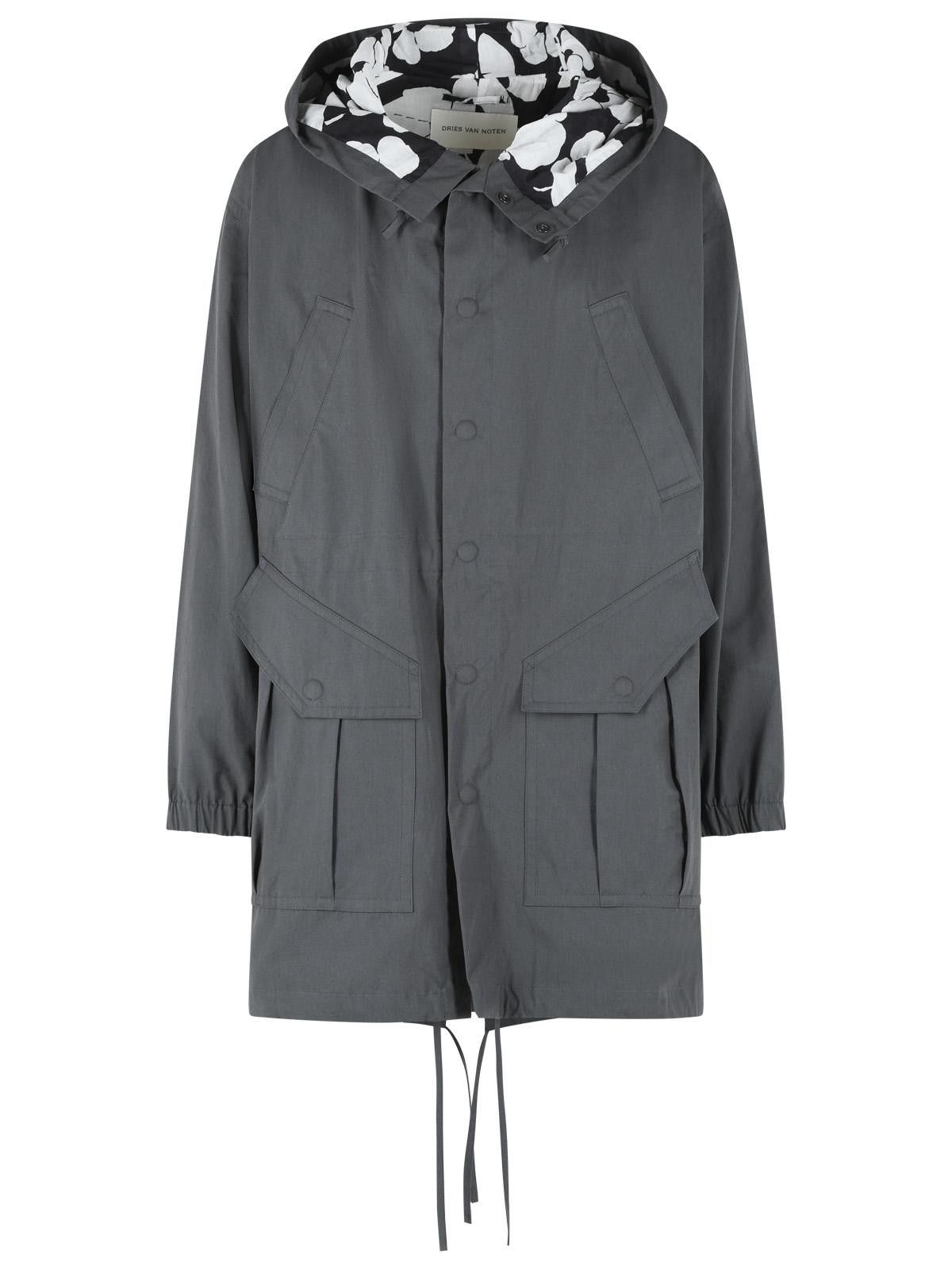 Dries Van Noten DRIES VAN NOTEN 'Voxer' Grey Cotton Parka Size US M / EU 48-50 / 2 - 1 Thumbnail