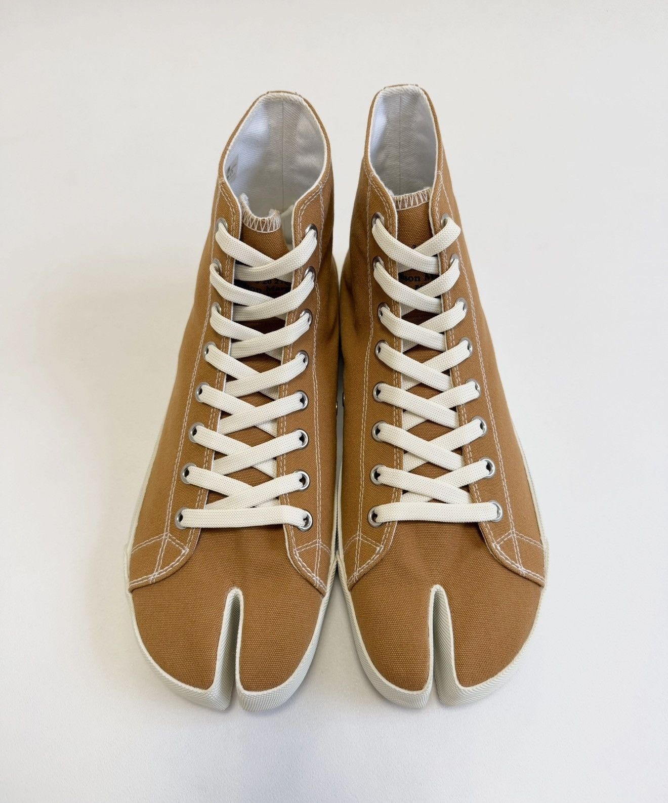 Maison Margiela Orange Canvas High Top Tabi Sneakers Size US 11 / EU 44 - 1 Thumbnail