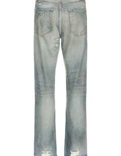 Fear of God o1s22i1n1024 Distressed Straight Cut Jeans in Light Blue Size US 32 / EU 48 - 2 Thumbnail