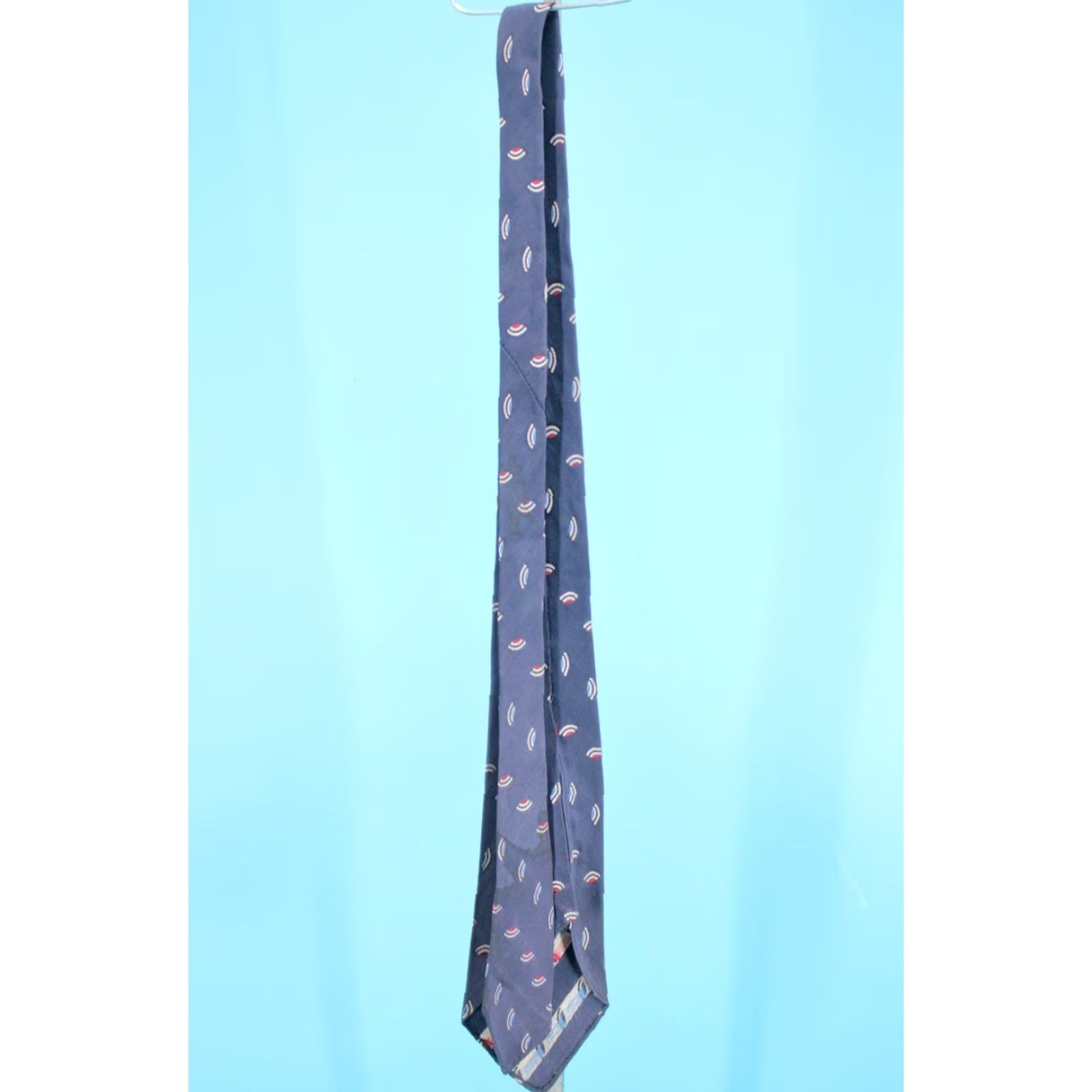 Vintage VTG 1930s Tie Shirt Men Blue Red Neck Tie Vintage 30s Tie Rayon N/A Size ONE SIZE - 4 Thumbnail