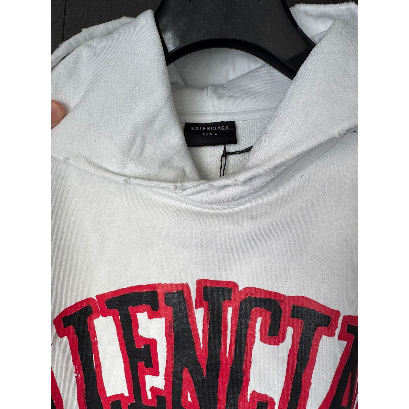 Balenciaga o1alis0126 DIY College or University hooded sweatshirt white Size US XL / EU 56 / 4 - 2 Thumbnail
