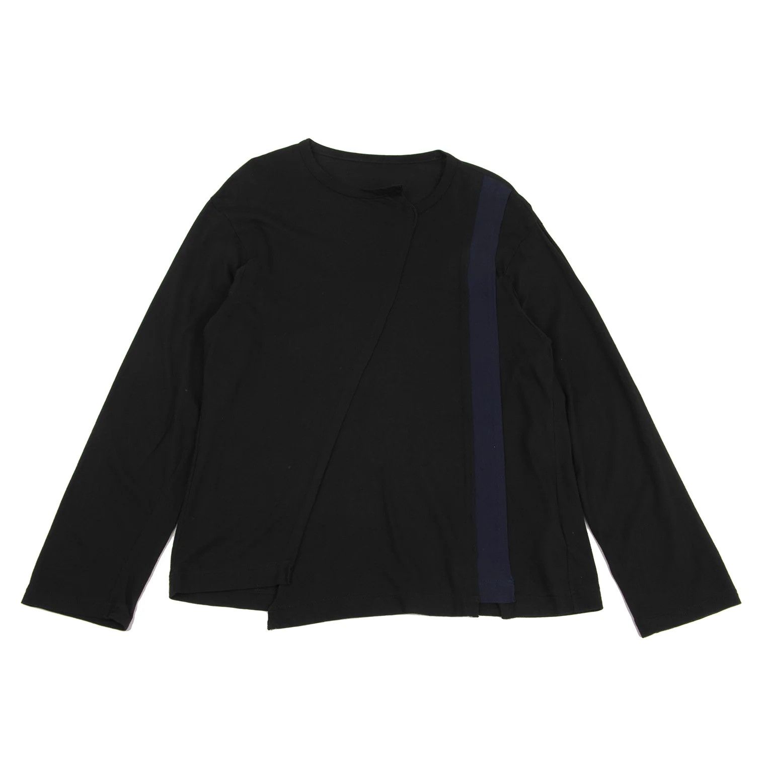 Yohji Yamamoto Long Sleeve Cut and Sew Top in Black and Navy Size US S / EU 44-46 / 1 - 1 Thumbnail