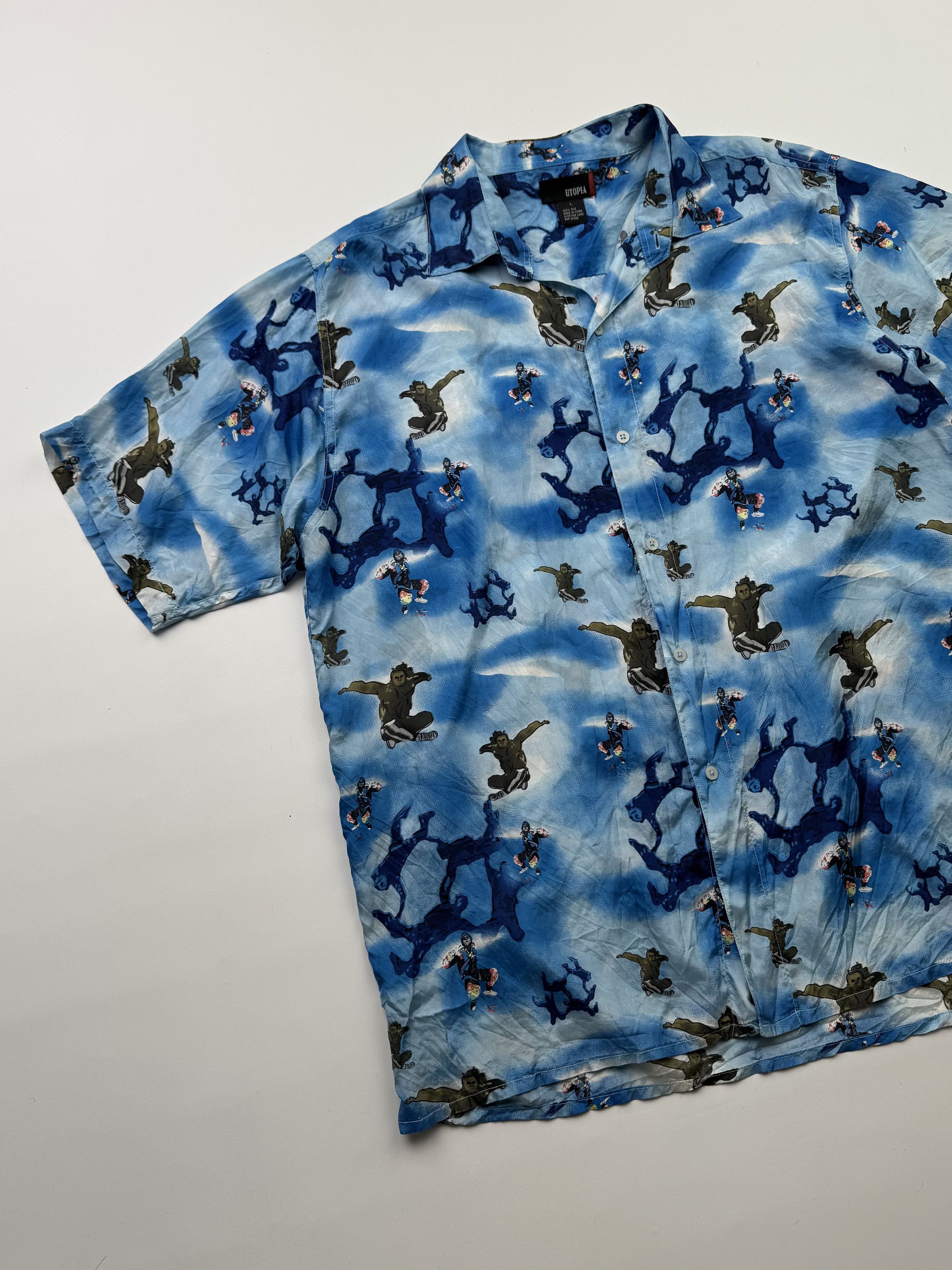 Japanese Brand Vintage Silk Shirt B762(V292)E2 Size US L / EU 52-54 / 3 - 2 Thumbnail