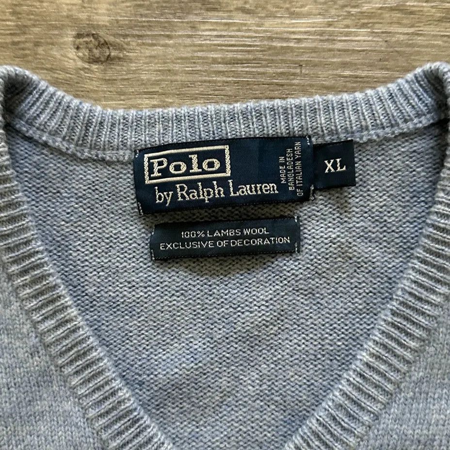 Polo Ralph Lauren Vintage Polo Ralph Lauren V-Neck Lambs Wool Knit Sweater Size US XL / EU 56 / 4 - 3 Thumbnail