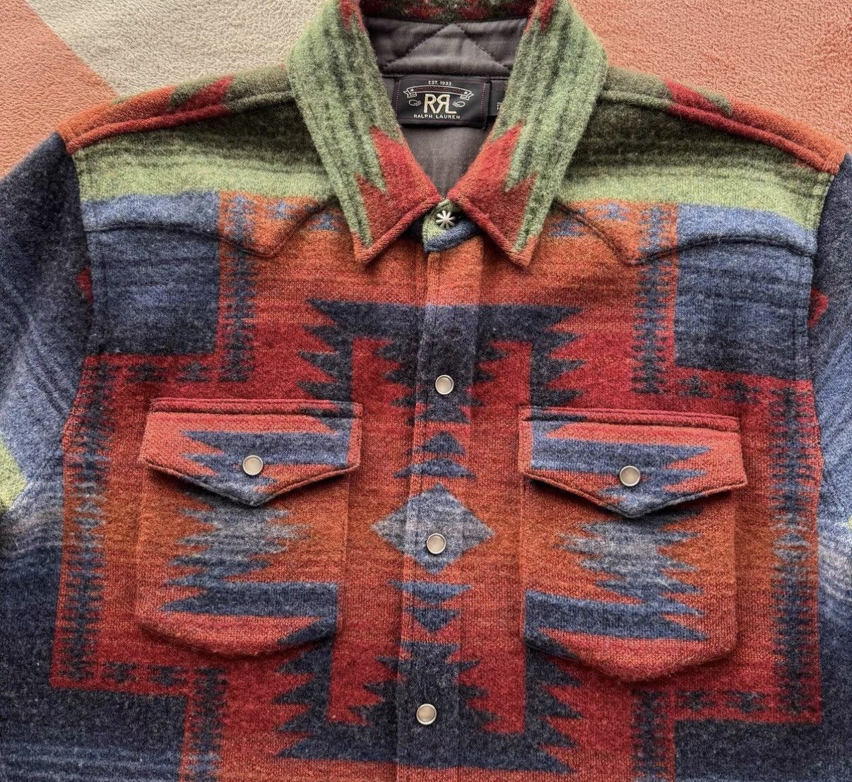 RRL Ralph Lauren Ralph Lauren Double RL Southwestern Style Shirt Sweater K22 Size US M / EU 48-50 / 2 - 3 Thumbnail