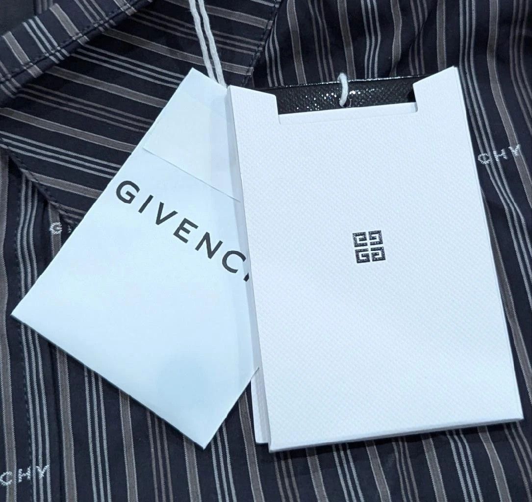 Givenchy GIVENCHY Boxy Fit Striped Button Up Shirt Black 38 US 15 Size US S / EU 44-46 / 1 - 8 Thumbnail
