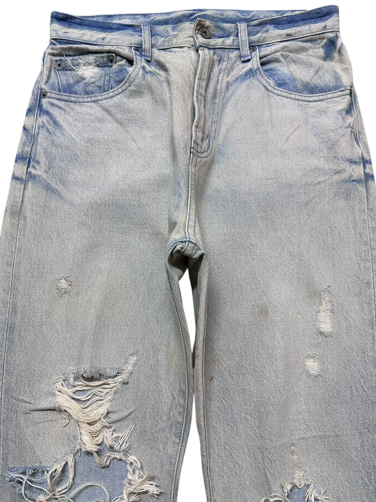 Japan Blue Vintagw Jeanasis Faded Grunge Ripped Distressed Denim Size US 30 / EU 46 - 2 Thumbnail
