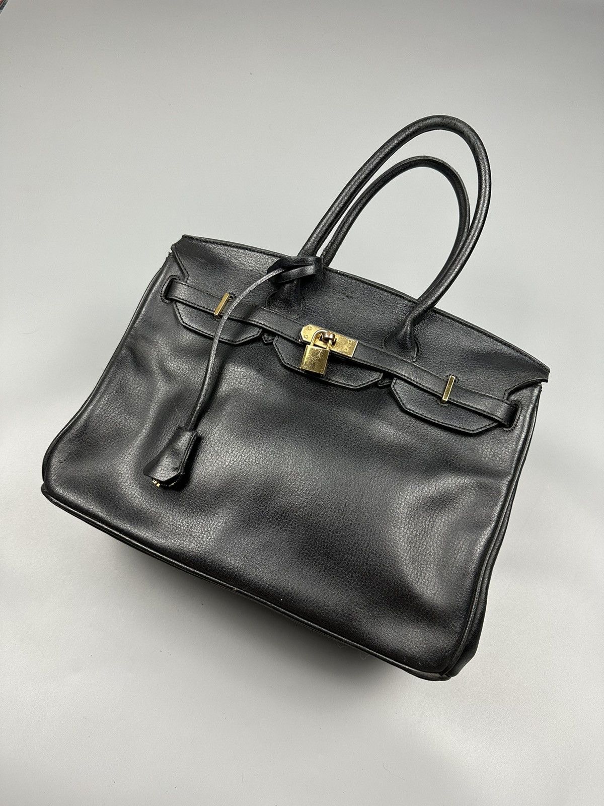 Handmade Hermes Birkin Inspired Custom Leather Handmade Bag Size ONE SIZE - 3 Thumbnail