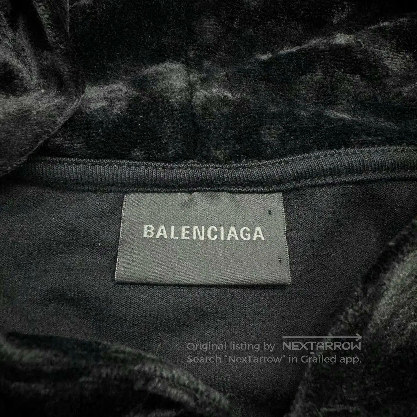 Balenciaga balenciaga velour hooded sweatshirt with rhinestones. Size S / US 4 / IT 40 - 2 Thumbnail