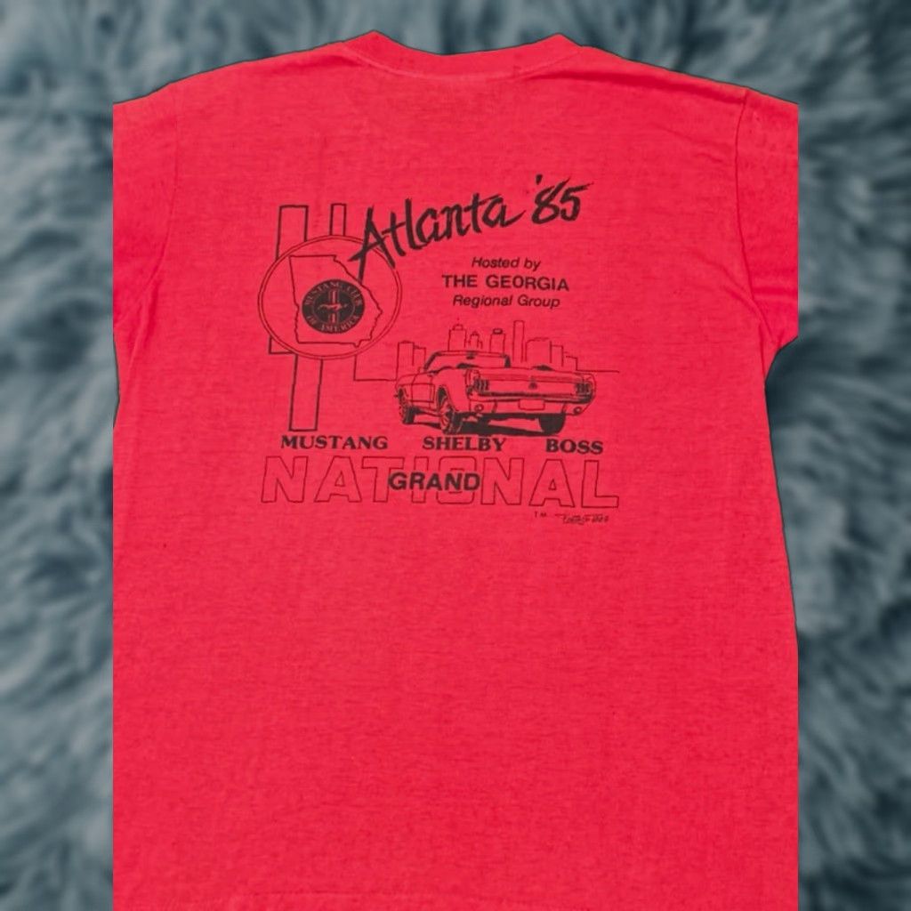Vintage VINTAGE 80s Shelby Mustang Club National VTG Shirt Mens L Red 1985 Atlanta GA Cars 1980s Mens Size US L / EU 52-54 / 3 - 1 Thumbnail