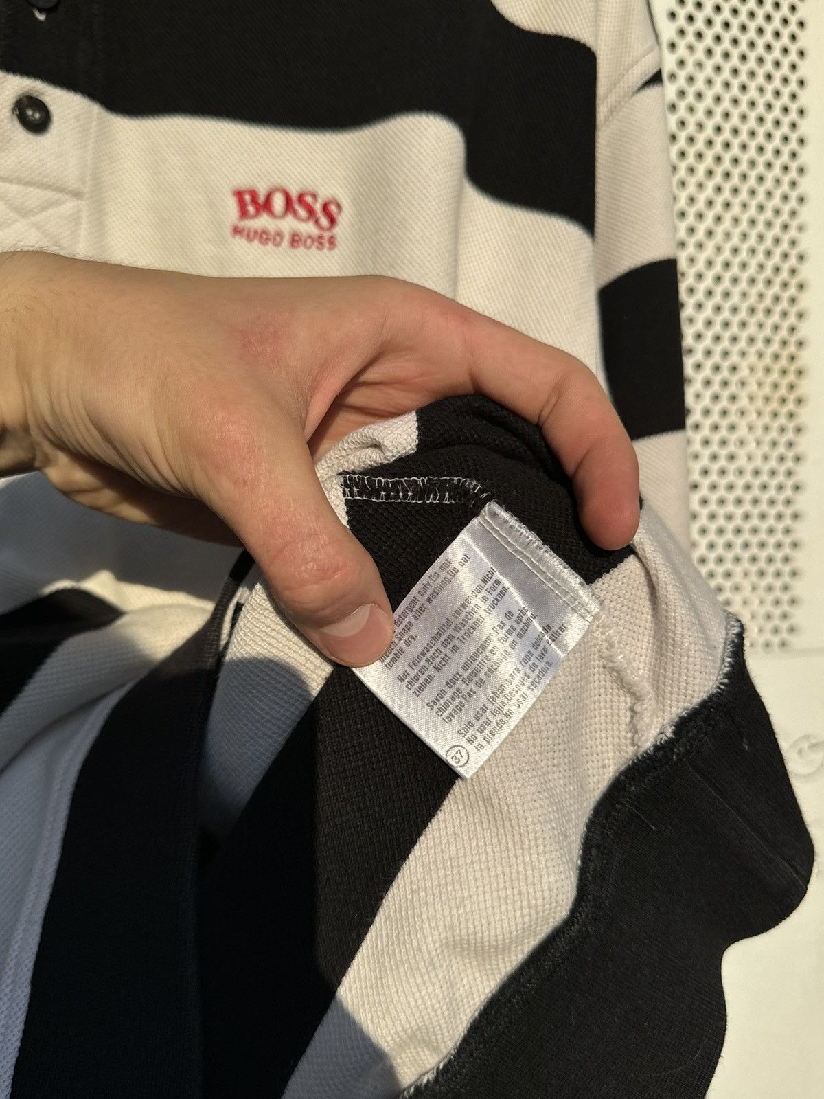 Hugo Boss × Vintage Vintage Hugo Boss Golf Big Logo Longsleeve Rugby Polo Shirt Size US XL / EU 56 / 4 - 8 Thumbnail