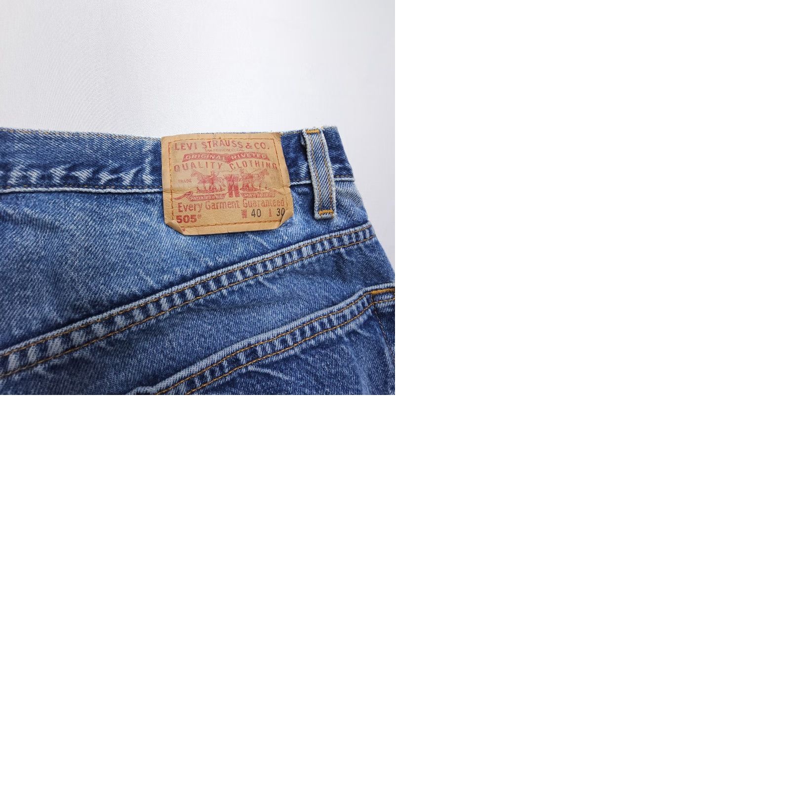 Levi's VINTAGE Levi's 505 Jeans Mens 40 x 29 Blue Dark Rigid Straight 5-Pocket Denim Cotton Regular Classic American Size US 40 / EU 56 - 9 Thumbnail