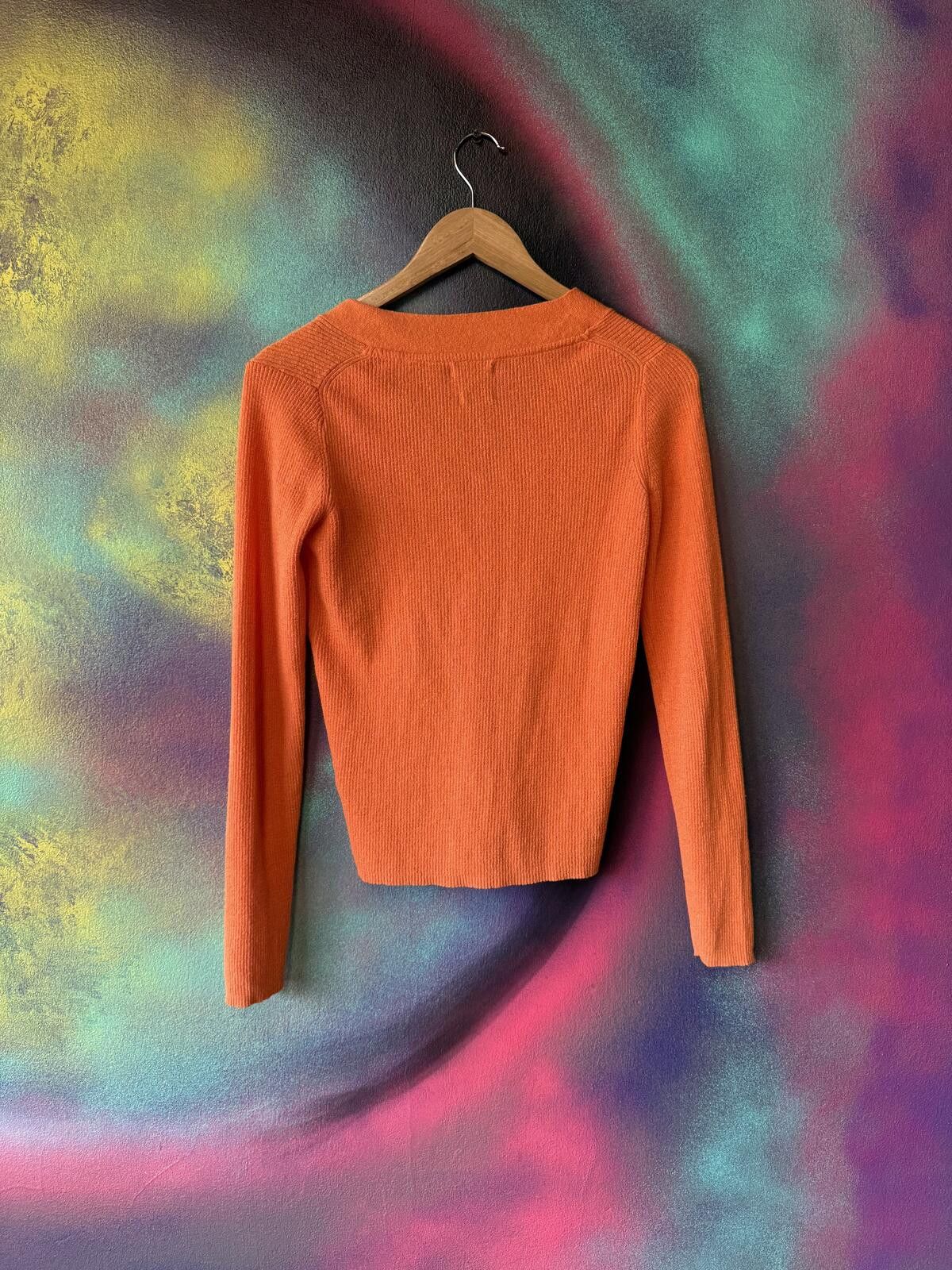 Other Massimo Dutti bright orange ribbed knit cardigan Size S / US 4 / IT 40 - 4 Thumbnail