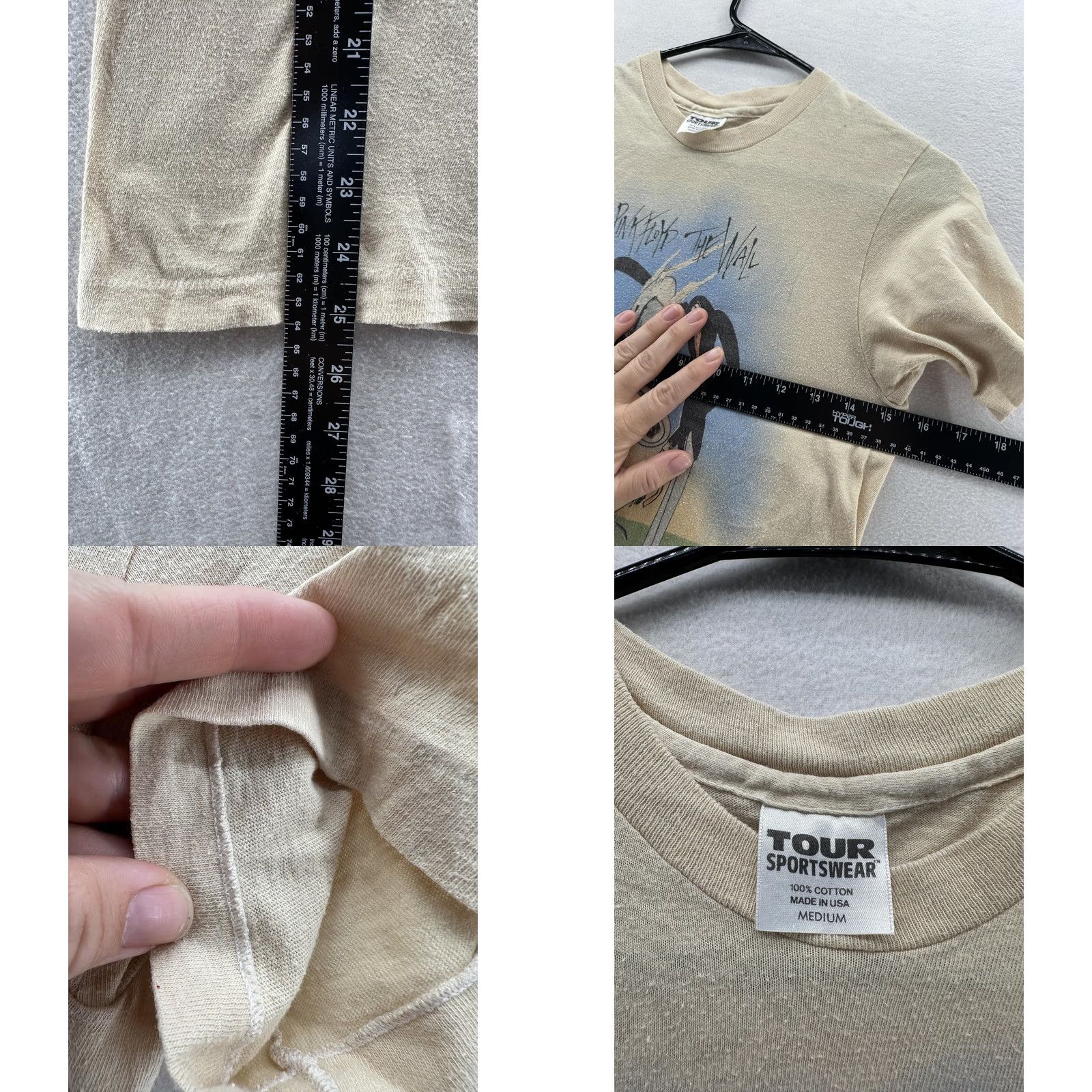 Vintage VINTAGE Pink Floyd The Wall Shirt Mens Medium Beige Graphic Tour Sportswear 80s Size US M / EU 48-50 / 2 - 8 Thumbnail