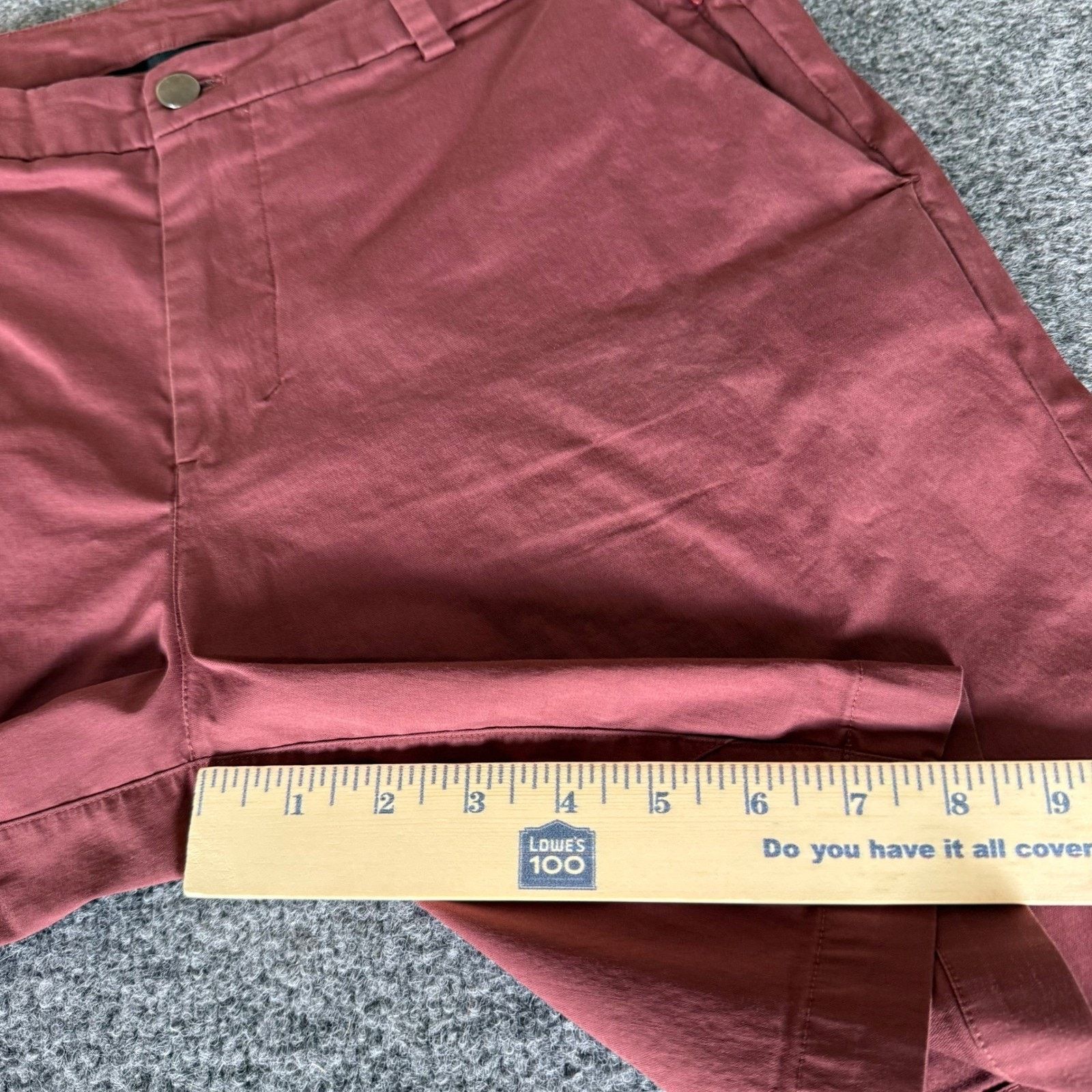 Lululemon Lululemon Commission Short Mens 32 Burgundy Chino Flat Front Size US 32 / EU 48 - 7 Thumbnail