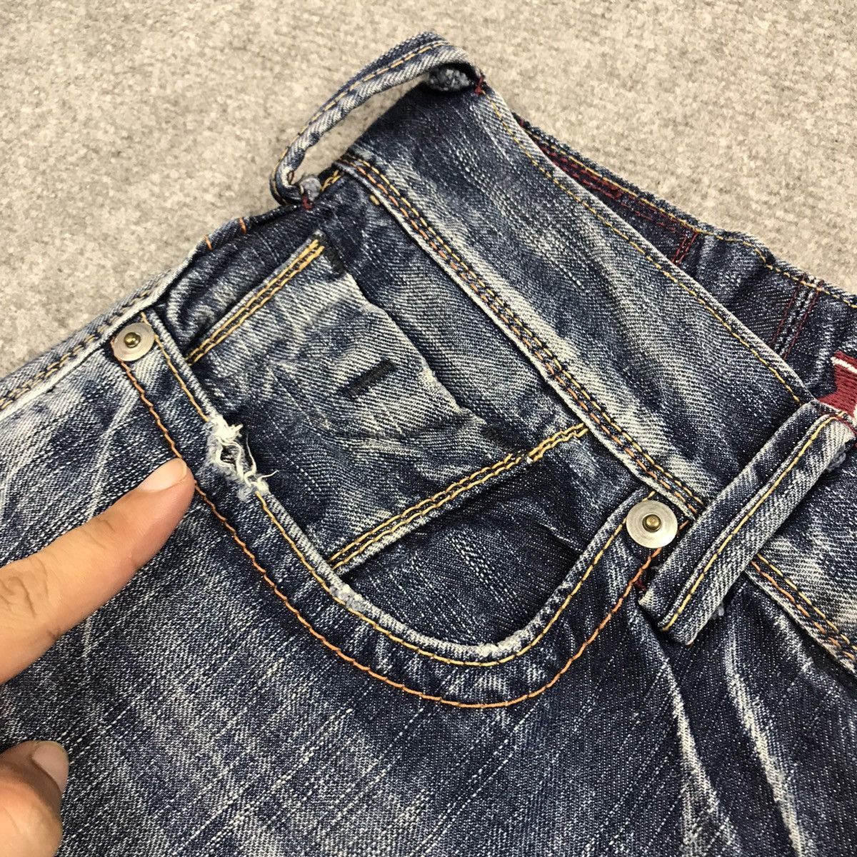 Beauty Beast × Japanese Brand FLARE LIBERTO XXX DENIM DESIGN ACID DISTRESSED BOOTCUT JEANS Size US 30 / EU 46 - 17 Thumbnail