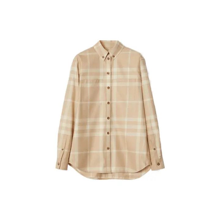 Burberry Plaid Long Sleeve Shirt for Women 0079