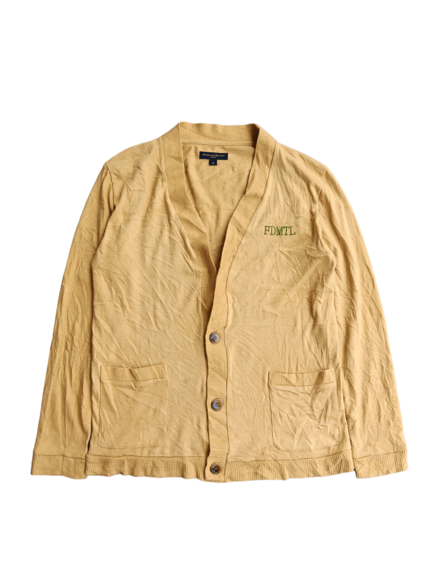 image of Fdmtl Yellow Cardigan, Men's (Size Medium)