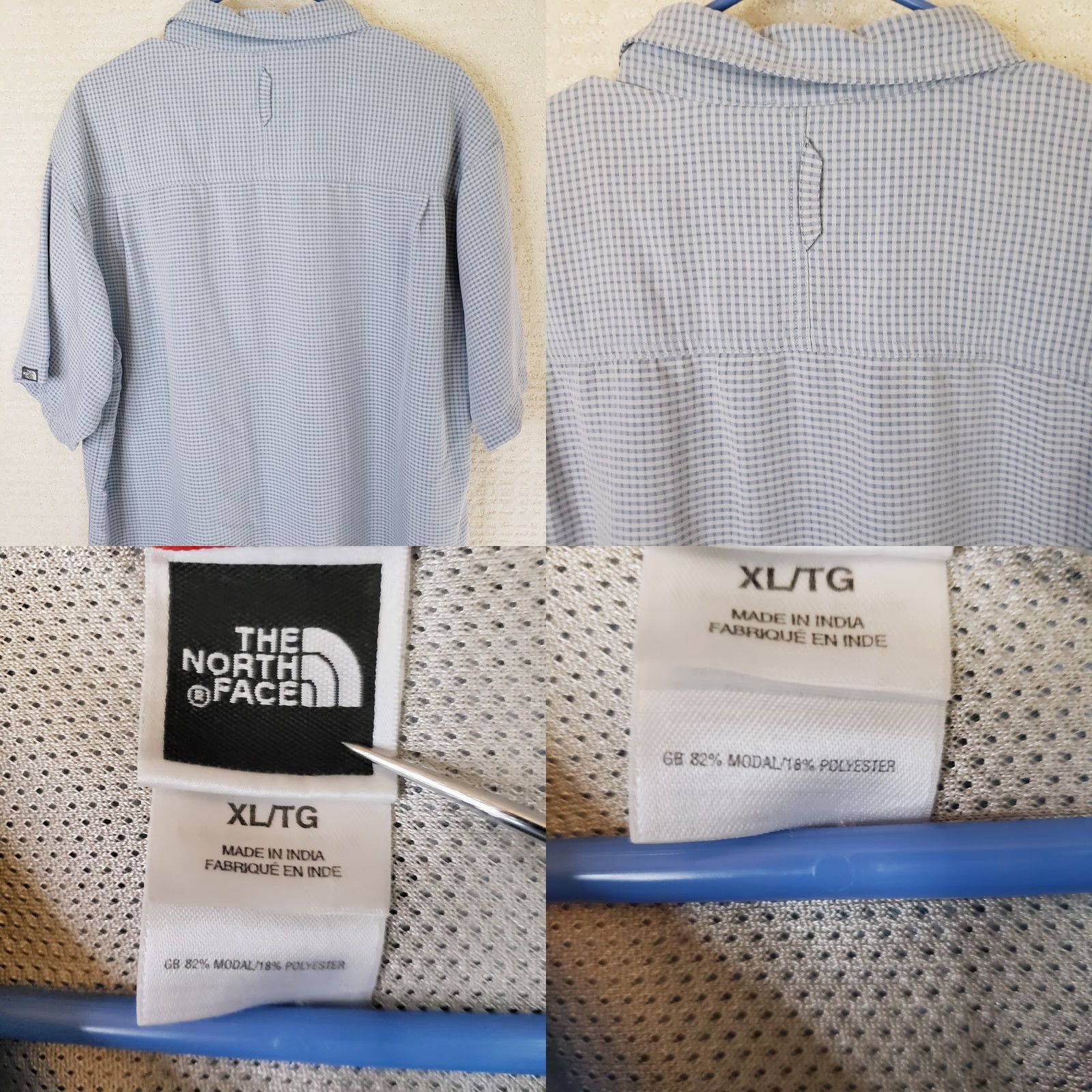 The North Face The North Face Shirt Button-Up Short Sleeve Check Blue XL Men Modern Outdoors Hiking Camping Adventure Mens Regular Fit Size US XL / EU 56 / 4 - 8 Thumbnail
