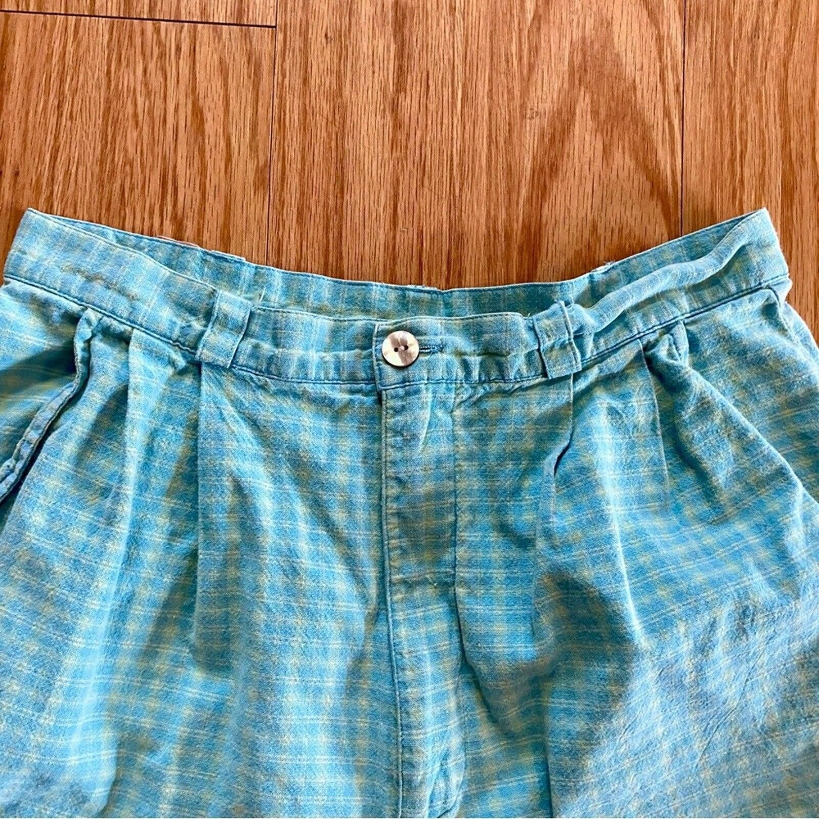 Other David Brooks Petite Vintage Blue Check Shorts Women 0 XSmall Size 26" / US 2 / IT 38 - 3 Thumbnail
