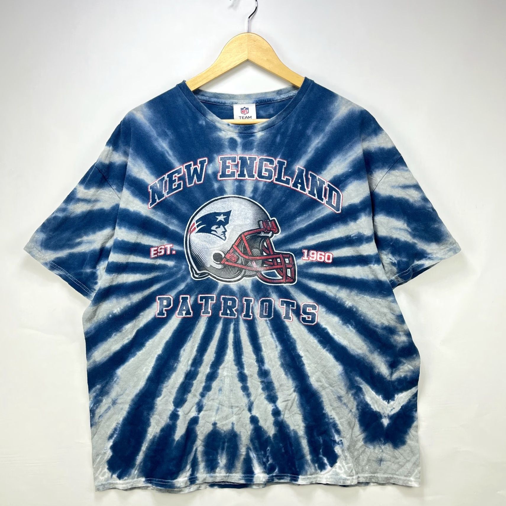 VINTAGE New England Patriots T-Shirt 2XL NFL Shirt Mens Blue