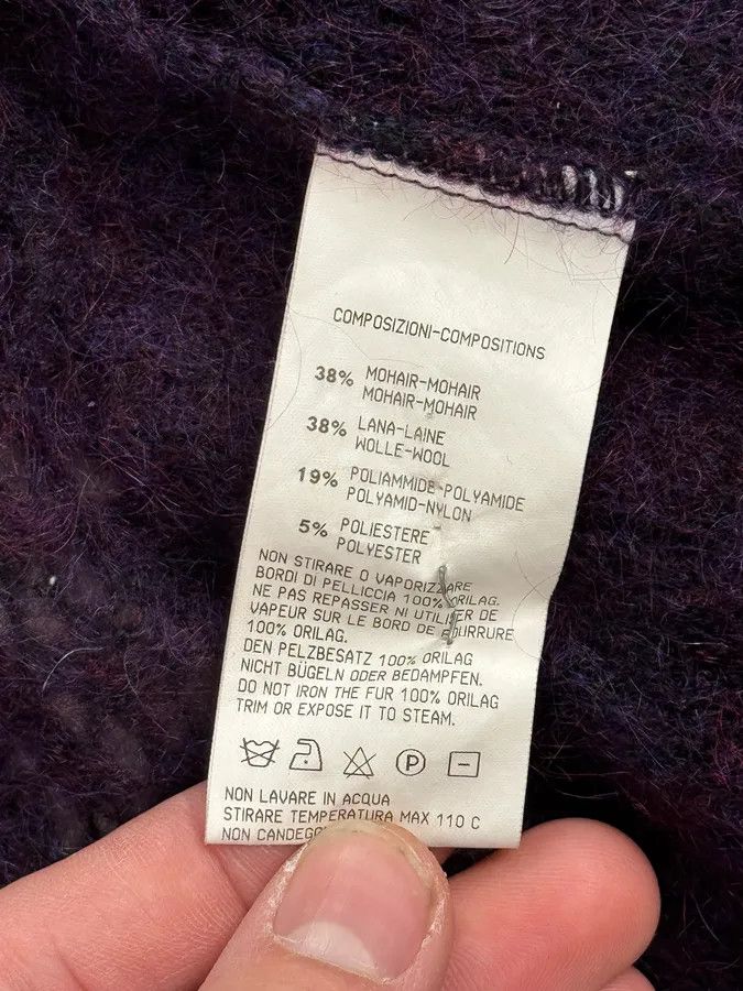 Roberto Cavalli 2000s Roberto Cavalli Purple Wool Obscure Cardigan Sweater Size M / US 6-8 / IT 42-44 - 13 Thumbnail