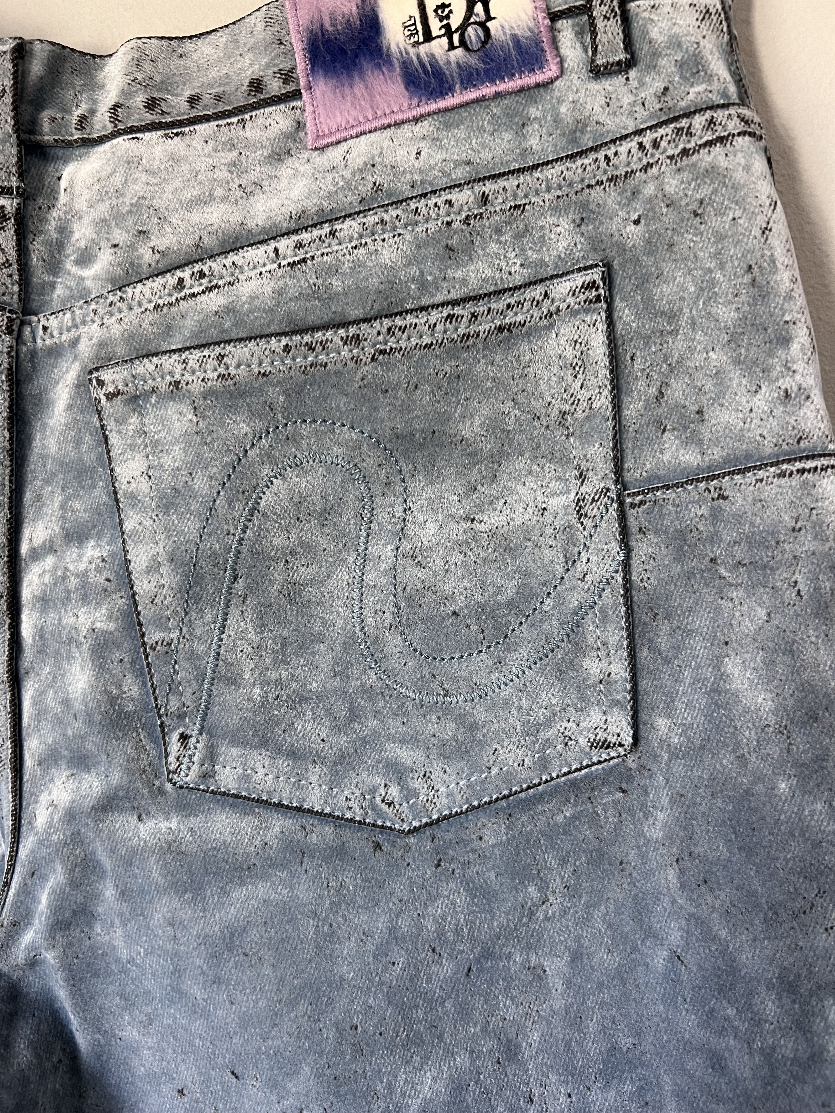 Dior × ERL Dior ERL Velour Distressed Shorts in Blue Size US 32 / EU 48 - 7 Thumbnail