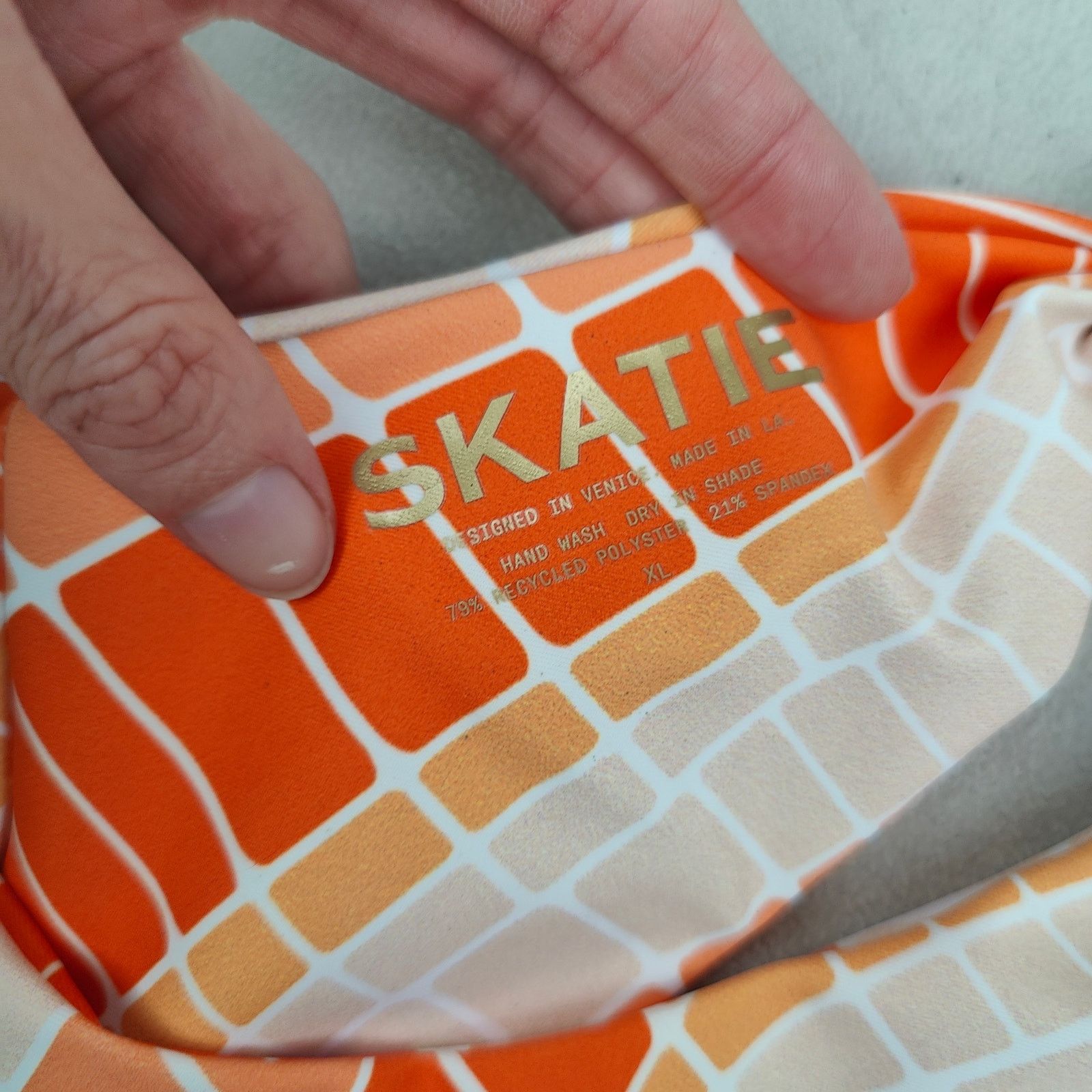 Other Skatie Suzanne Swim Bottoms Womens XL NWT Orange Wave Print Size ONE SIZE - 3 Thumbnail