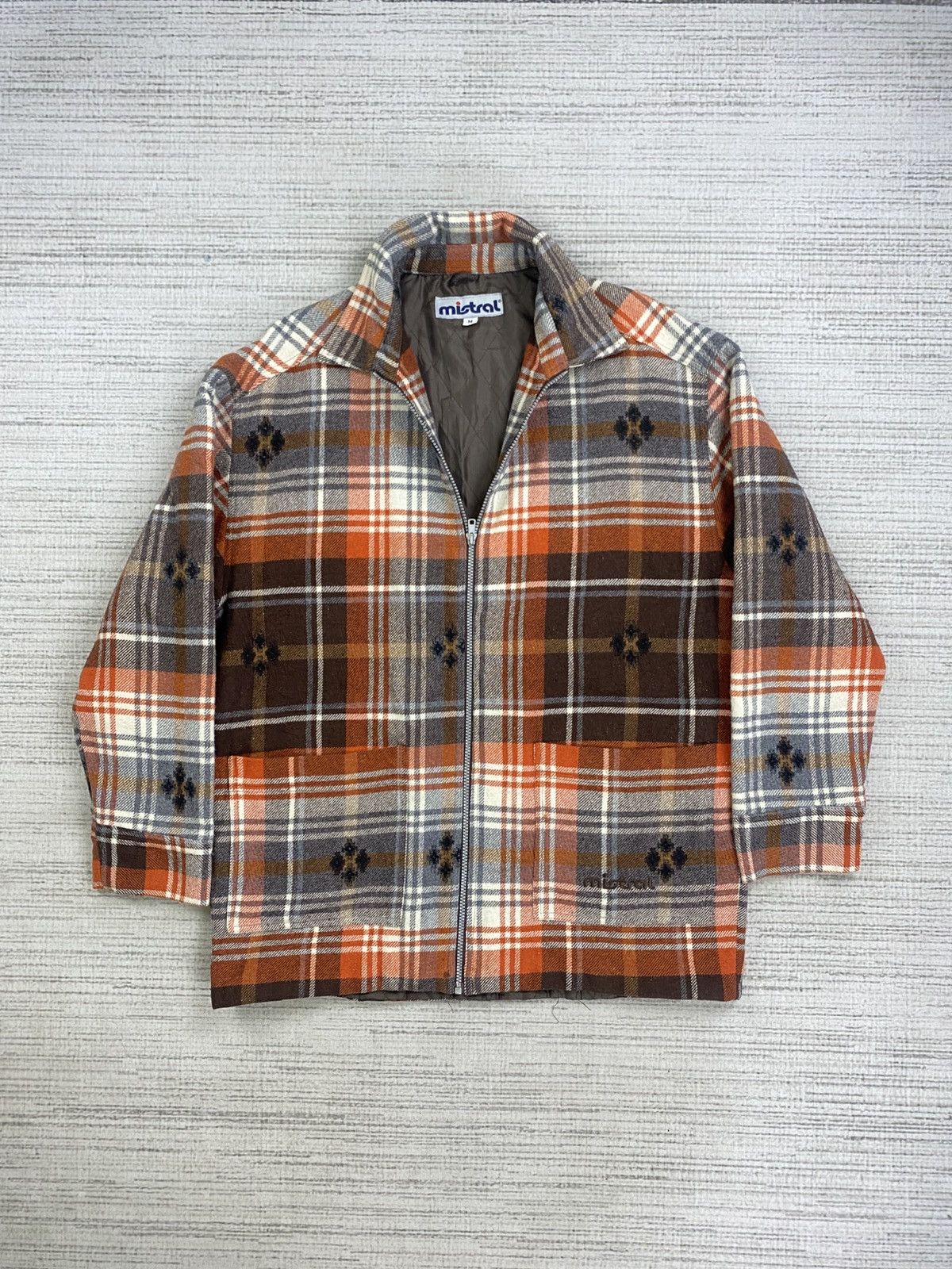 Portuguese Flannel × Vintage Vintage Mistral Made In Portugal Orange Checker Flannel Size US L / EU 52-54 / 3 - 7 Thumbnail