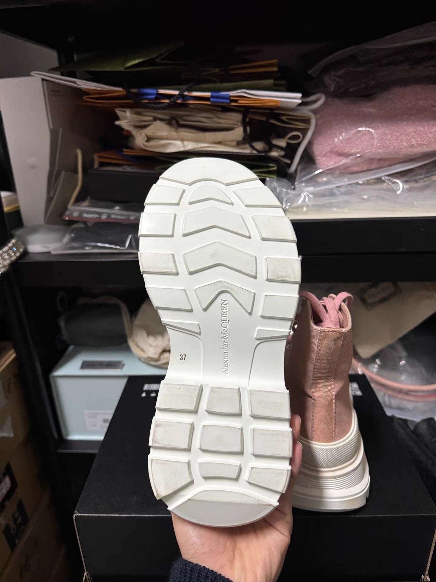 Alexander McQueen Alexander McQueen Tread Slick Pink High-Top Boots K6 Size US 7 / IT 37 - 8 Thumbnail