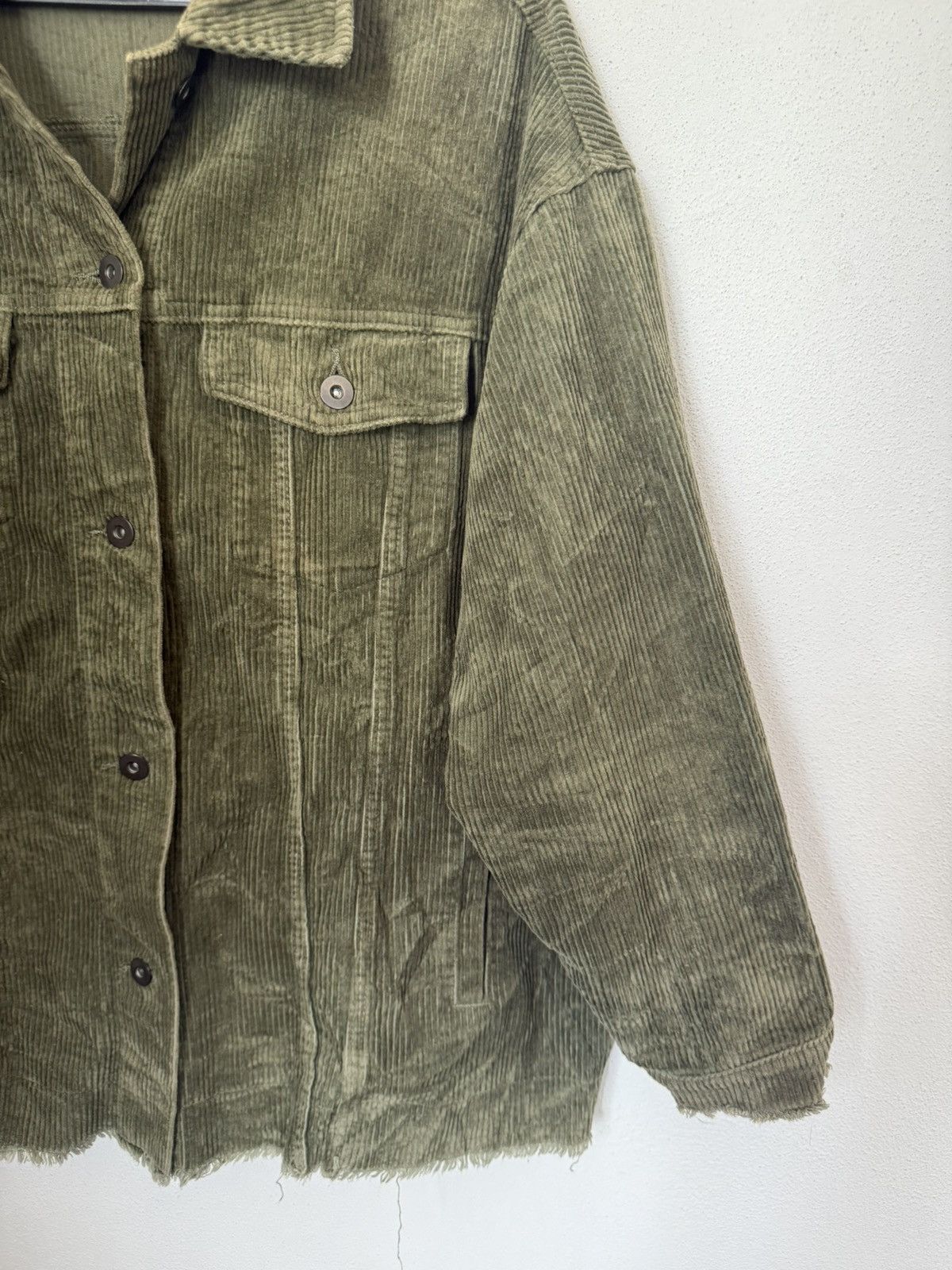 Zara BINDING Zara Corduroy Green Jacket Oversized Style Size US M / EU 48-50 / 2 - 4 Thumbnail