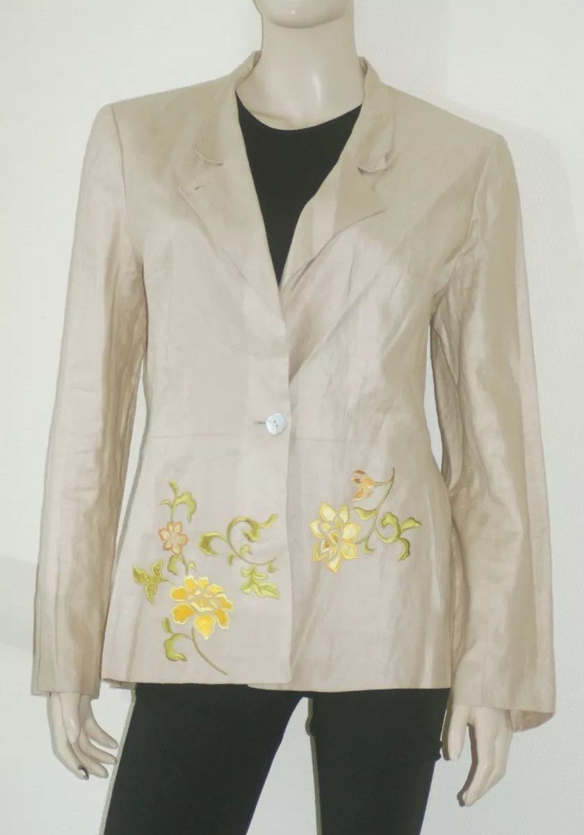 Kenzo KENZO JUNGLE Linen jacket with embroidered motifs Size 36 Size XS / US 0-2 / IT 36-38 - 8 Thumbnail