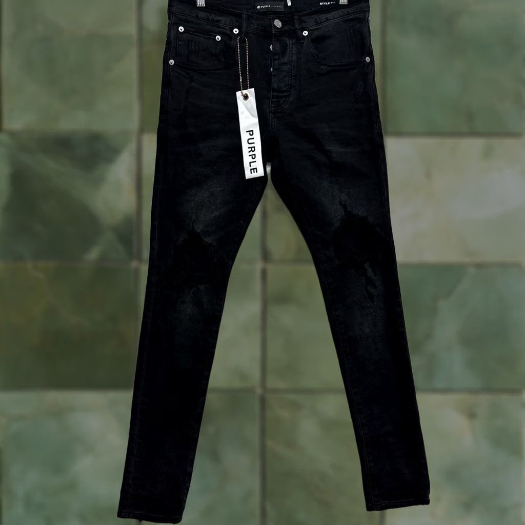 J Brand Purple Brand Denim Jeans Sz 30 Dropped Fit Mid Rise Black Ripped Slim Leg P002 Men Regular 30 Charcoal Black 32 Inseam Jeans Grunge 501 Series Size US 30 / EU 46 - 1 Thumbnail