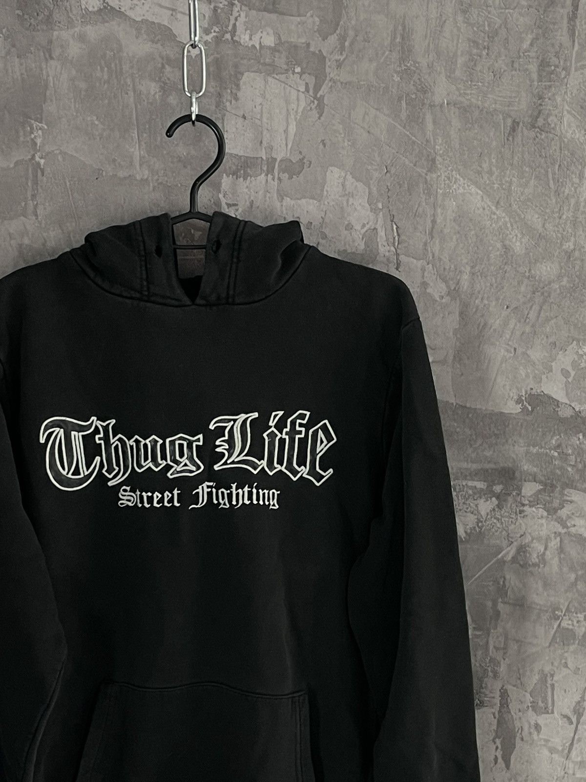 Rap Tees × Vintage 90s Vintage Thug Life Faded Oversized Hoodie rap skate Size US M / EU 48-50 / 2 - 4 Thumbnail