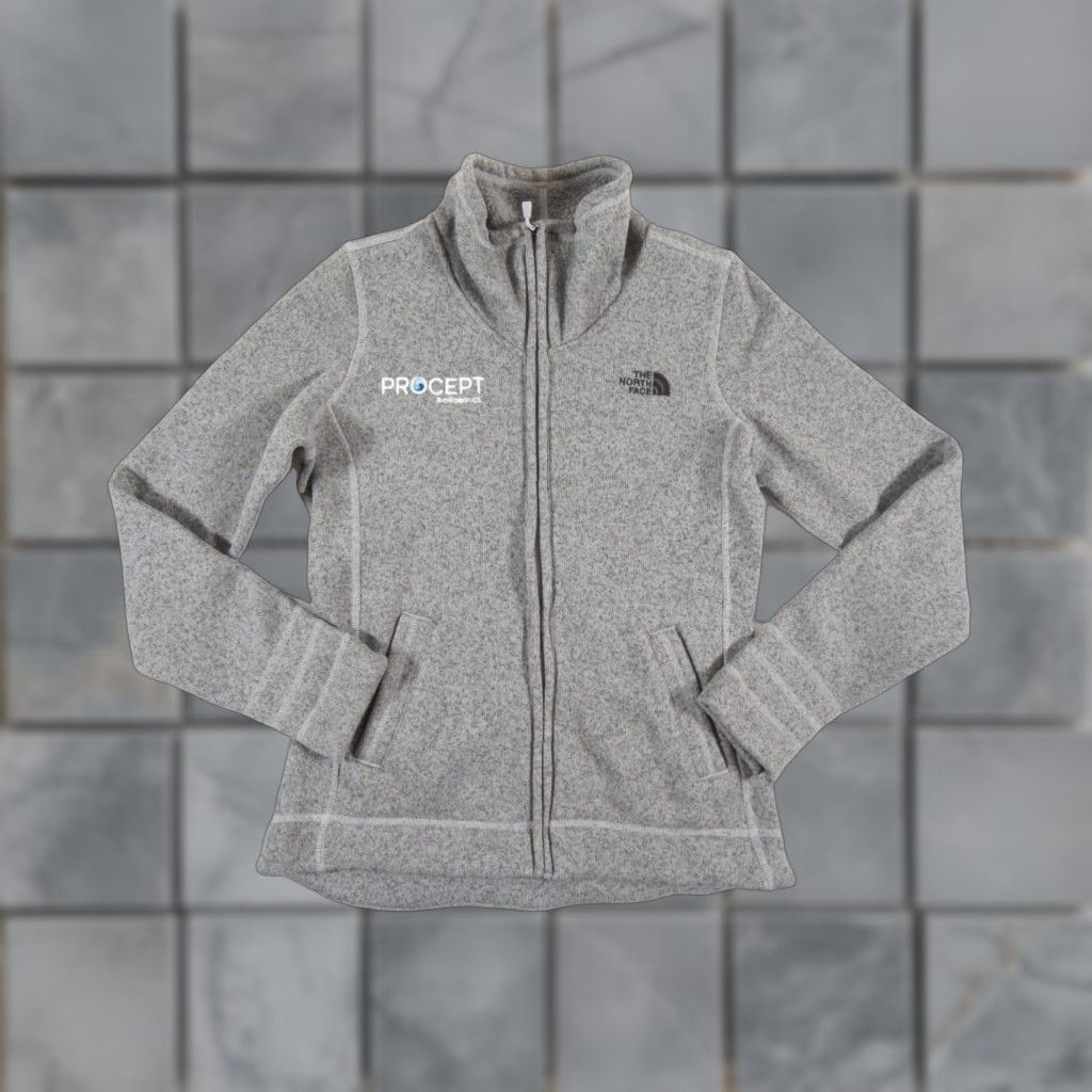 The North Face Women's Sweater Fleece Jacket Small Gray Full Zip Outdoor Casual