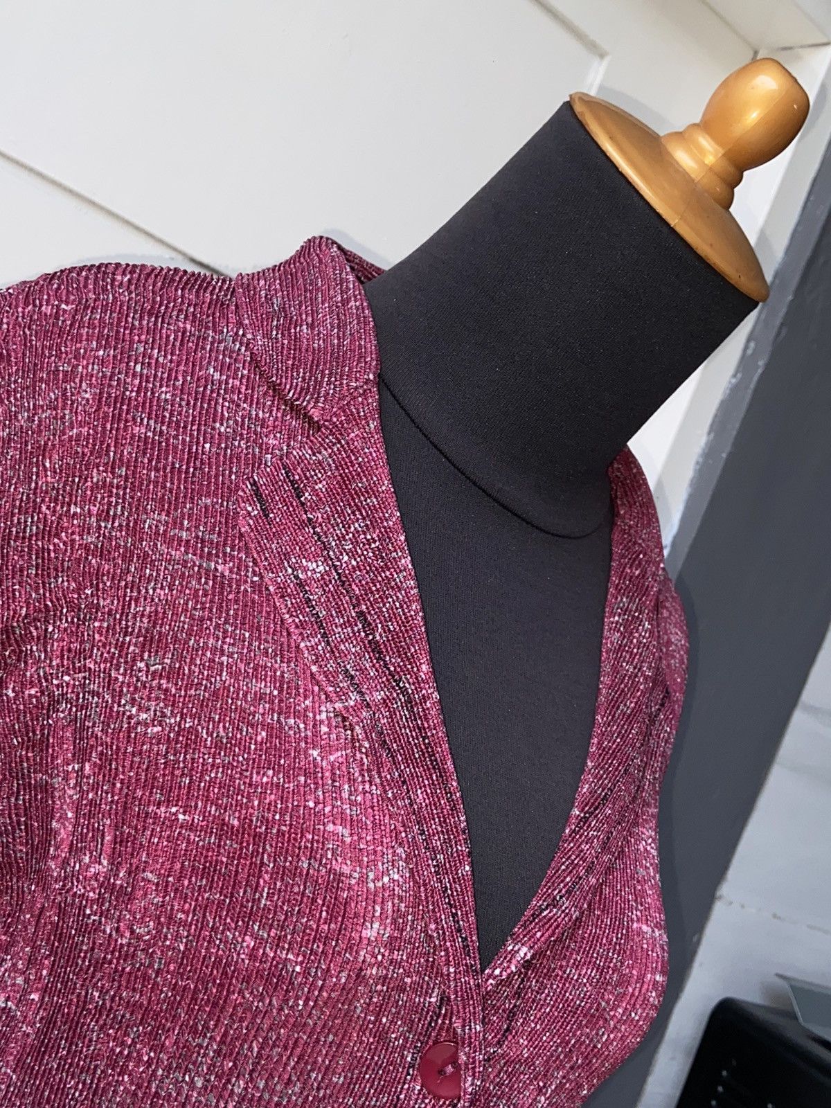 Designer × Japanese Brand COLLINEJARDIN Pink Pleats Blazers Size XS / US 0-2 / IT 36-38 - 10 Thumbnail