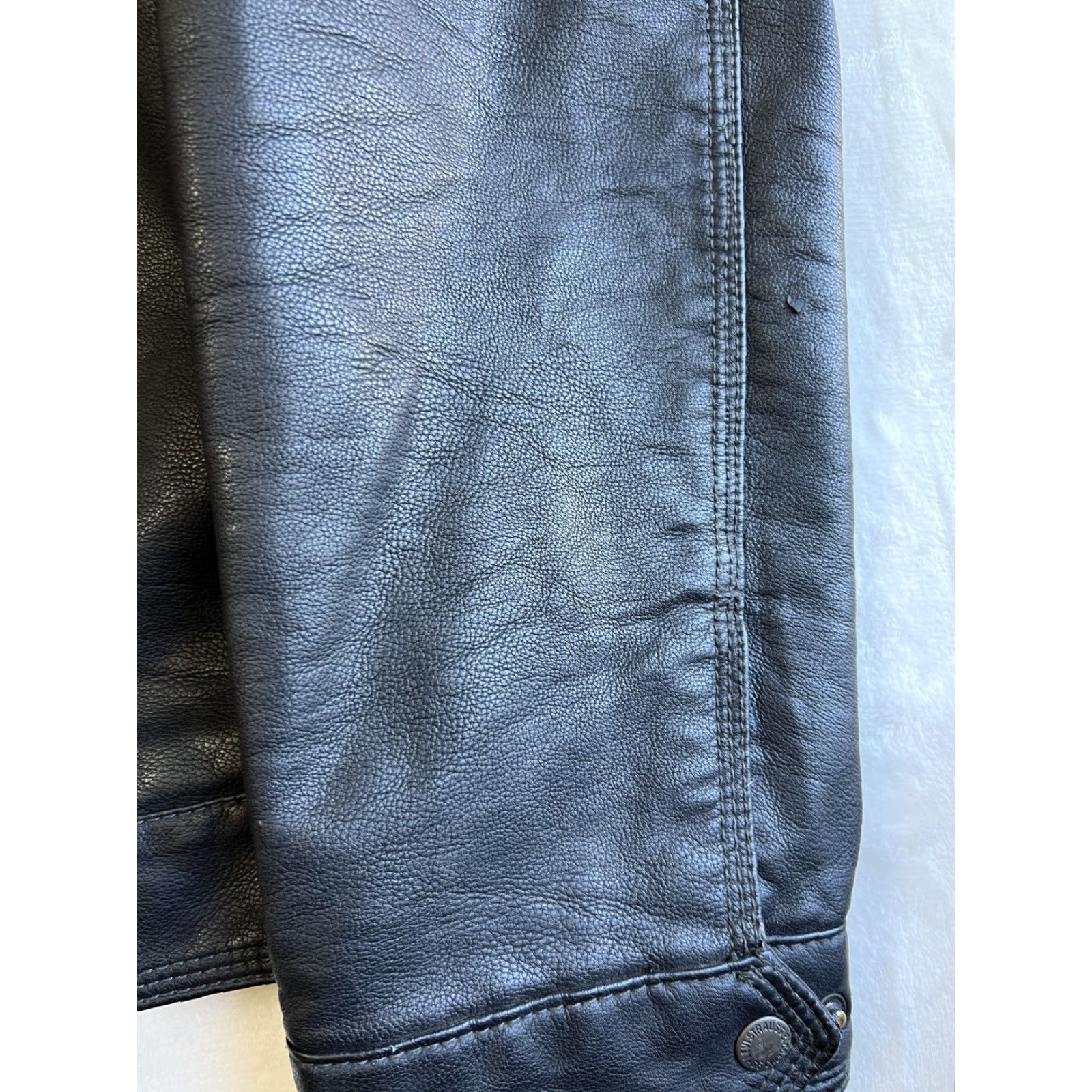 Levi's Levi's Jacket Mens XL Black Faux Leather Sherpa Lined Biker Trucker Motorcycle Size US XL / EU 56 / 4 - 3 Thumbnail