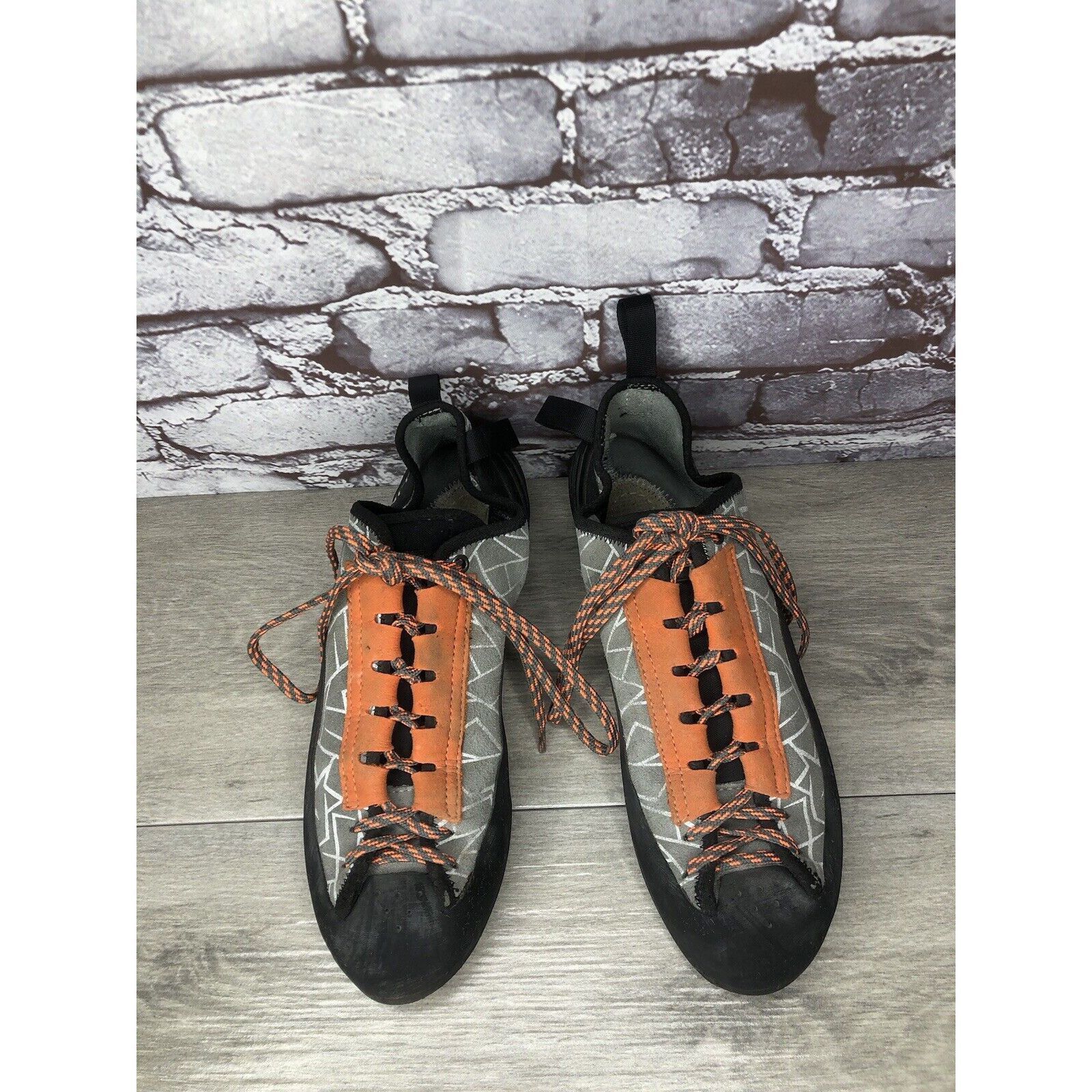 Other Climb X Grey Synthetic Orange Lace Black Climbing Shoes Men Size US 11 / EU 44 - 13 Thumbnail
