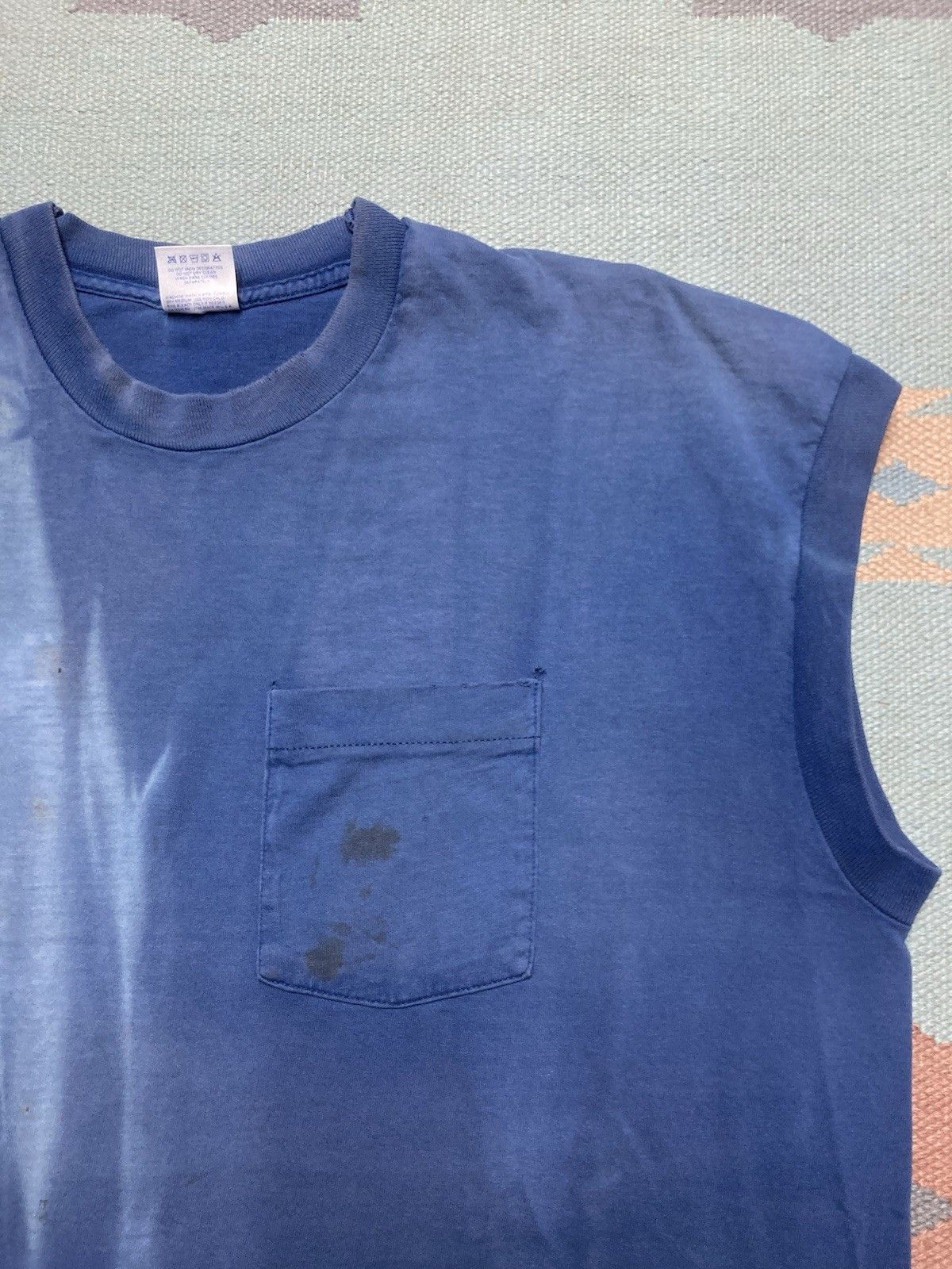 Vintage Vtg 80s tank top t shirt BVD beach faded blue distressed XXL Size US XXL / EU 58 / 5 - 5 Thumbnail