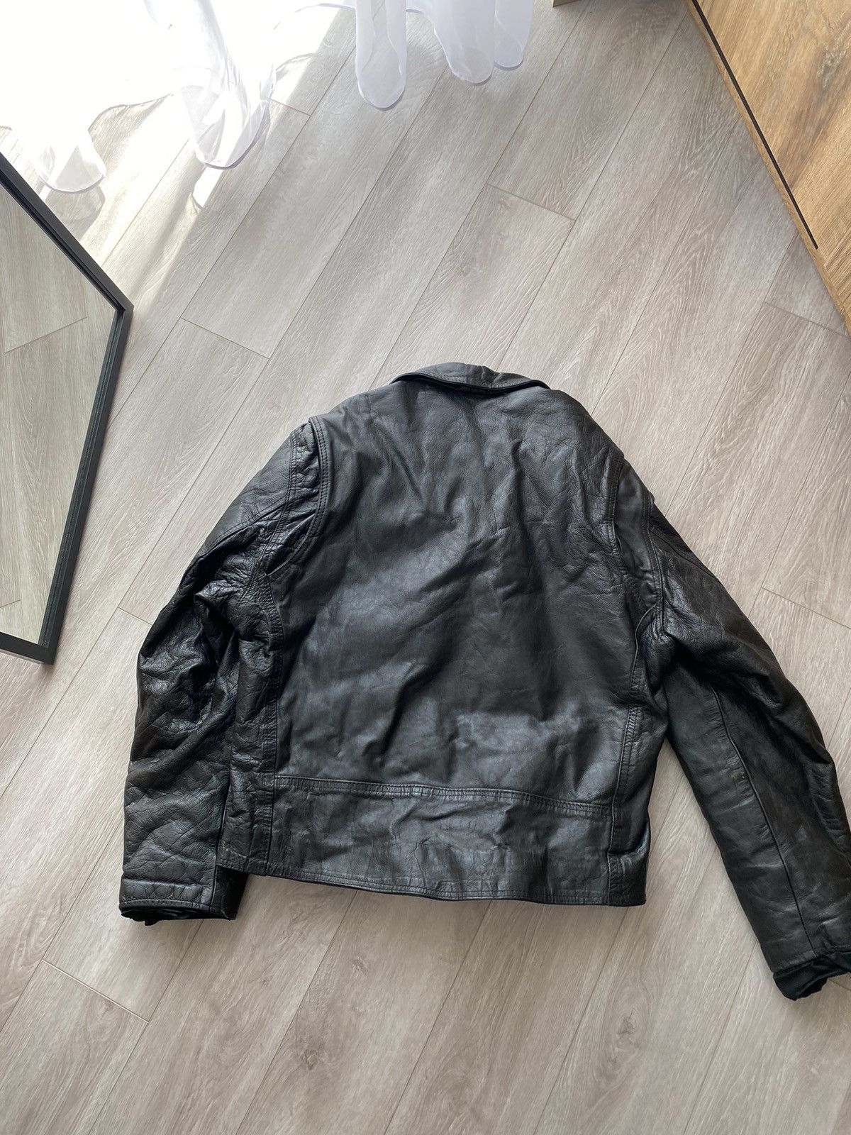 Vintage RARE 🔥 VINTAGE 90S FAST BLACK LEATHER MOTO BIKER JACKET Size US M / EU 48-50 / 2 - 8 Thumbnail