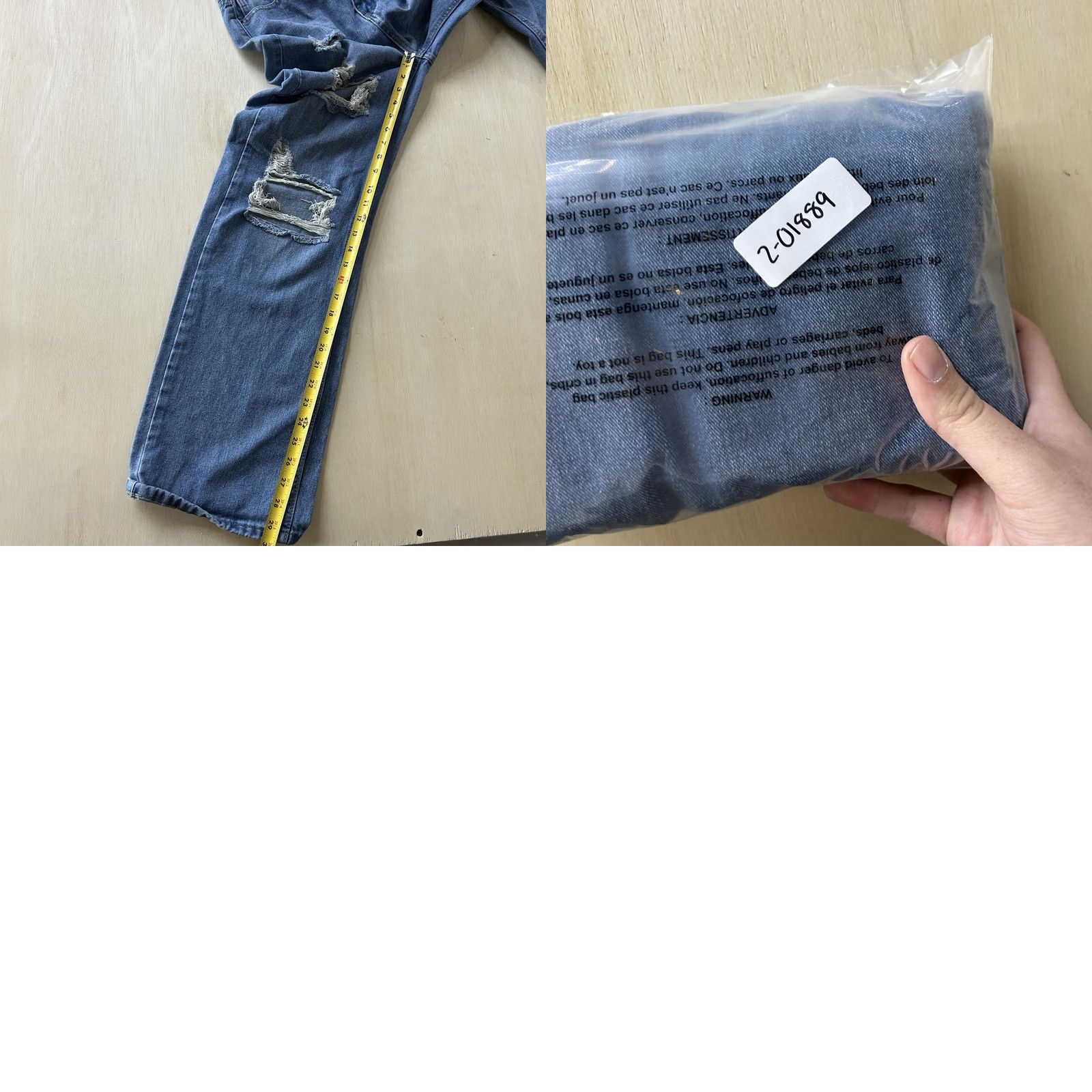 Shein Shein Jeans Womens 6 Medium Wash Blue Distressed Straight Wide Leg Relaxed Denim Jeans White? Size 28" / US 6 / IT 42 - 8 Thumbnail