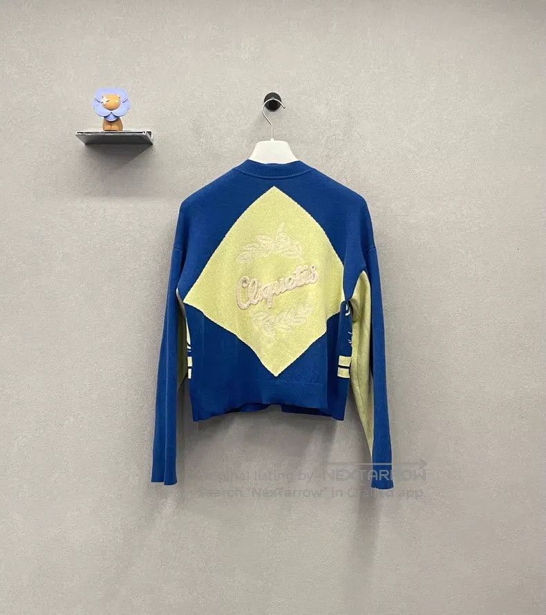 Hermes Hermes Blue Floral Embroidered, Knit, 100% Cashmere Blend Size XS / US 0-2 / IT 36-38 - 2 Thumbnail
