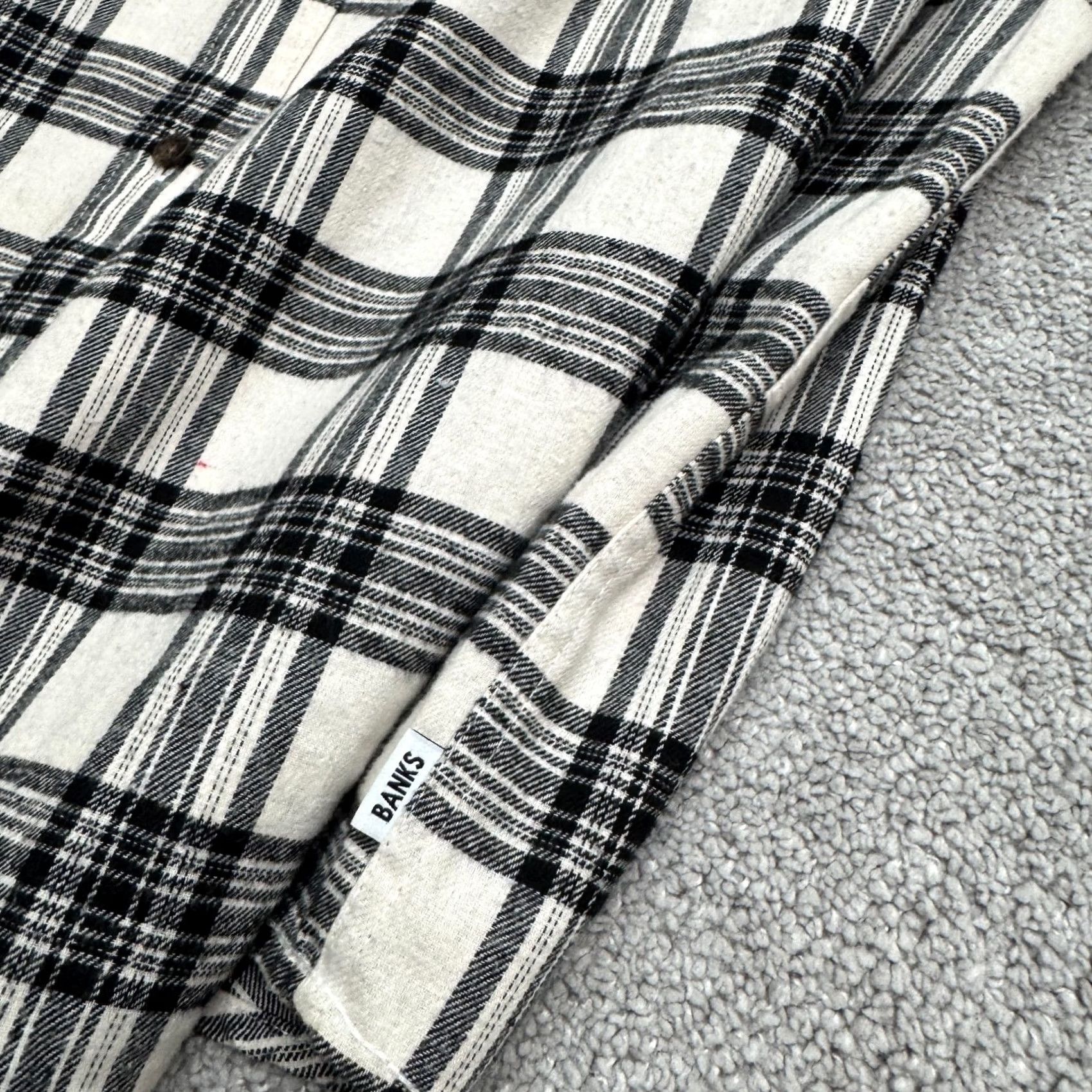 Banks Journal Banks Journal Flannel Button-Up Shirt Mens XXL Black White Plaid Cotton Casual Size US XXL / EU 58 / 5 - 4 Thumbnail
