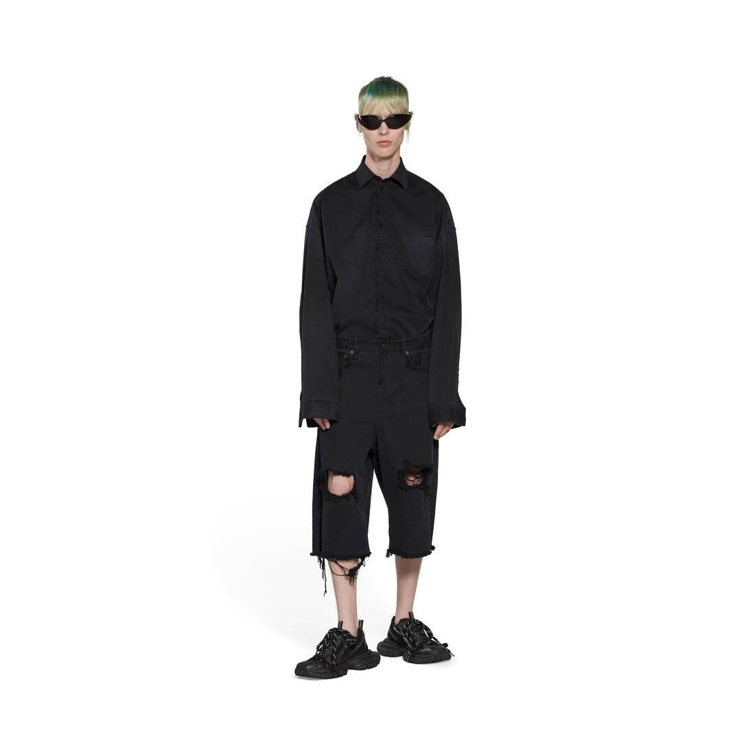 Balenciaga o1in1g1025 DUP / Baggy Shorts in Black Size 26" / US 2 / IT 38 - 2 Thumbnail