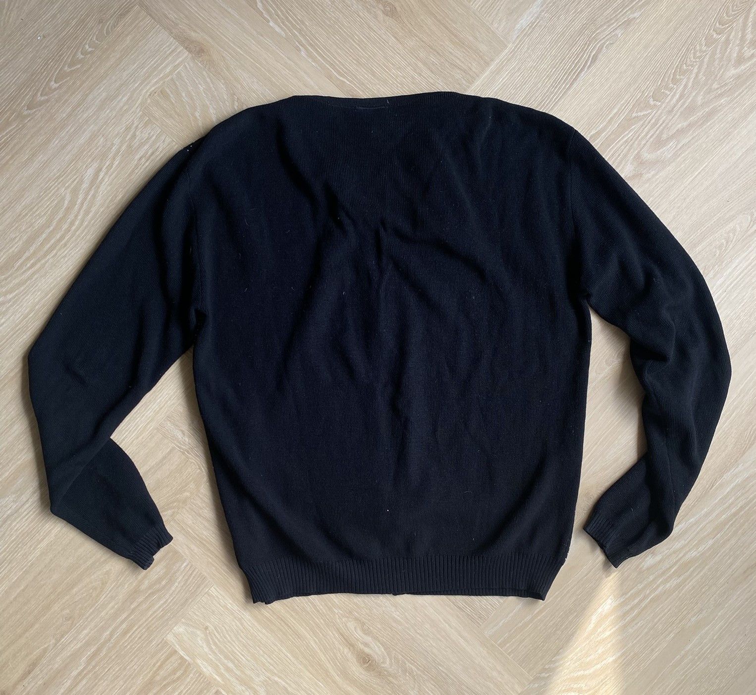 HANSEN Garments Extra Fine Merino Wool - Black Cardigan Size US L / EU 52-54 / 3 - 3 Thumbnail