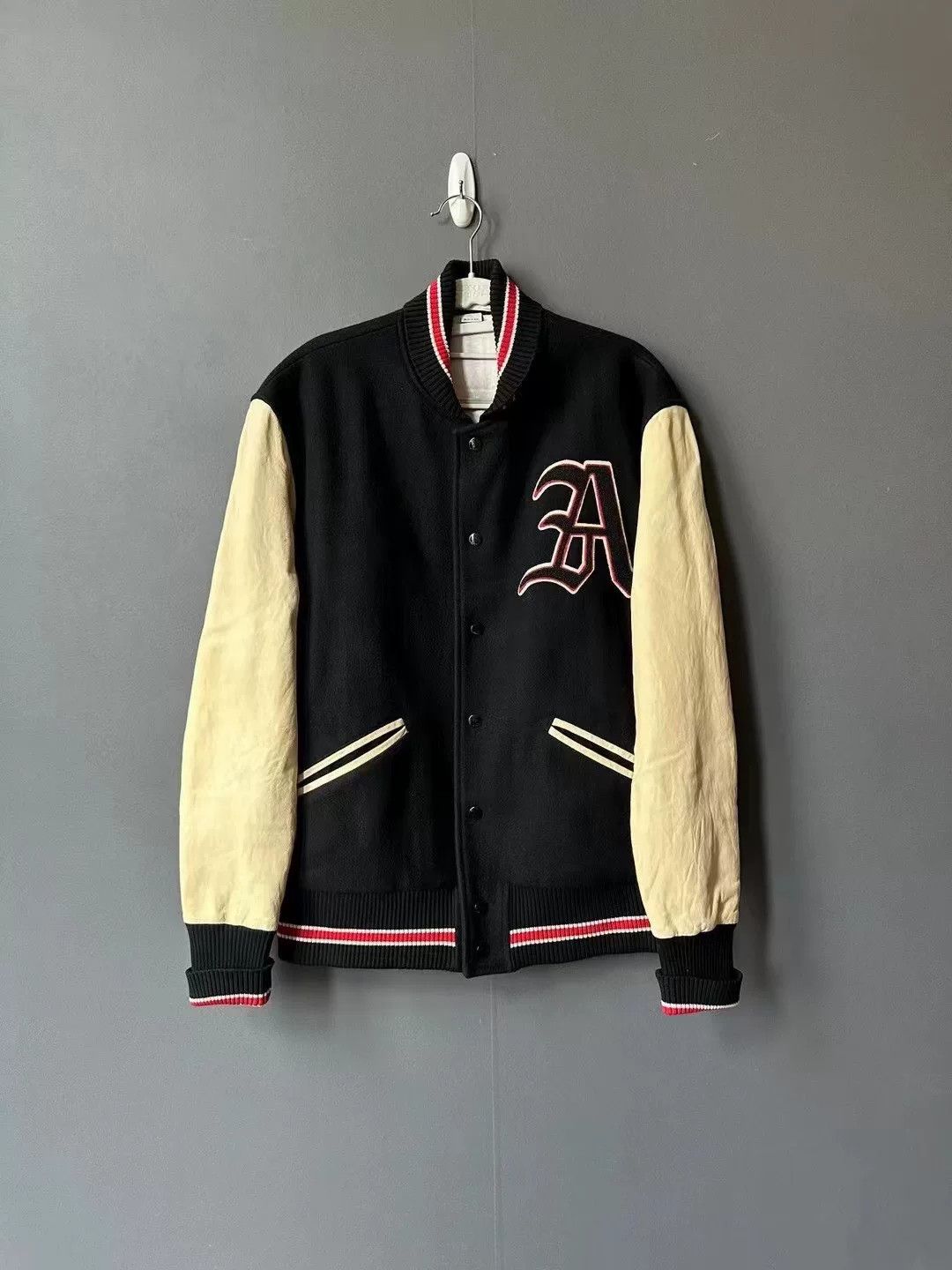 Gucci Gucci Leather Sleeve Baseball Jacket Size US S / EU 44-46 / 1 - 1 Thumbnail