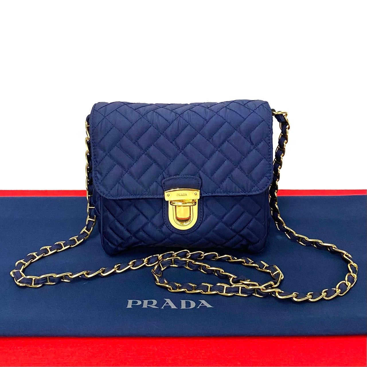 Prada Prada Shoulder Bag Navy Nylon Size ONE SIZE - 1 Thumbnail