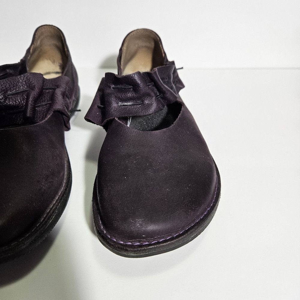 Other Loints of Holland Purple Nubuck Leather Ruffle Mary Jane Fl Size US 8 / IT 38 - 6 Thumbnail